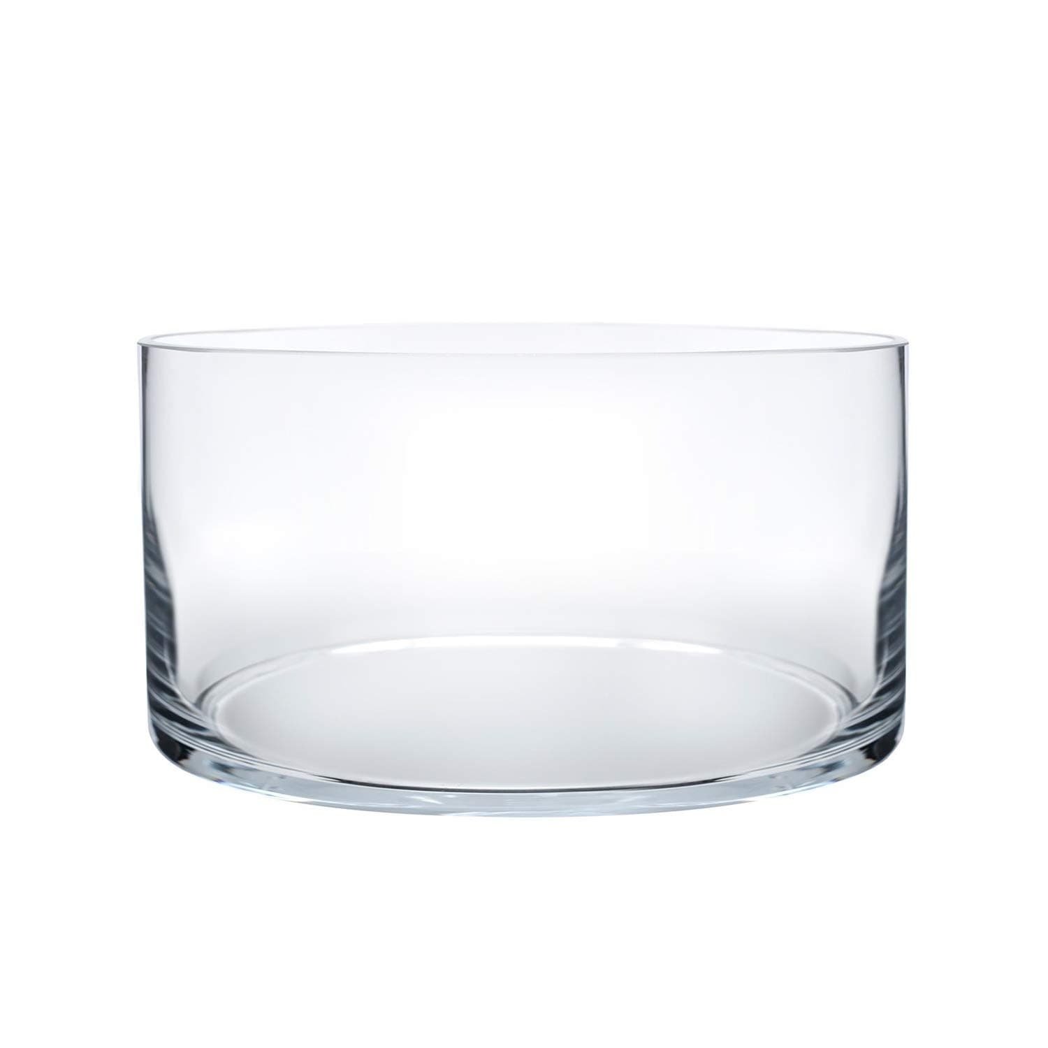 Royal Imports Flower Glass Vase Decorative Centerpiece for Home or Wedding - Cylinder Shape, 4" Tall, 8" Opening, Clear