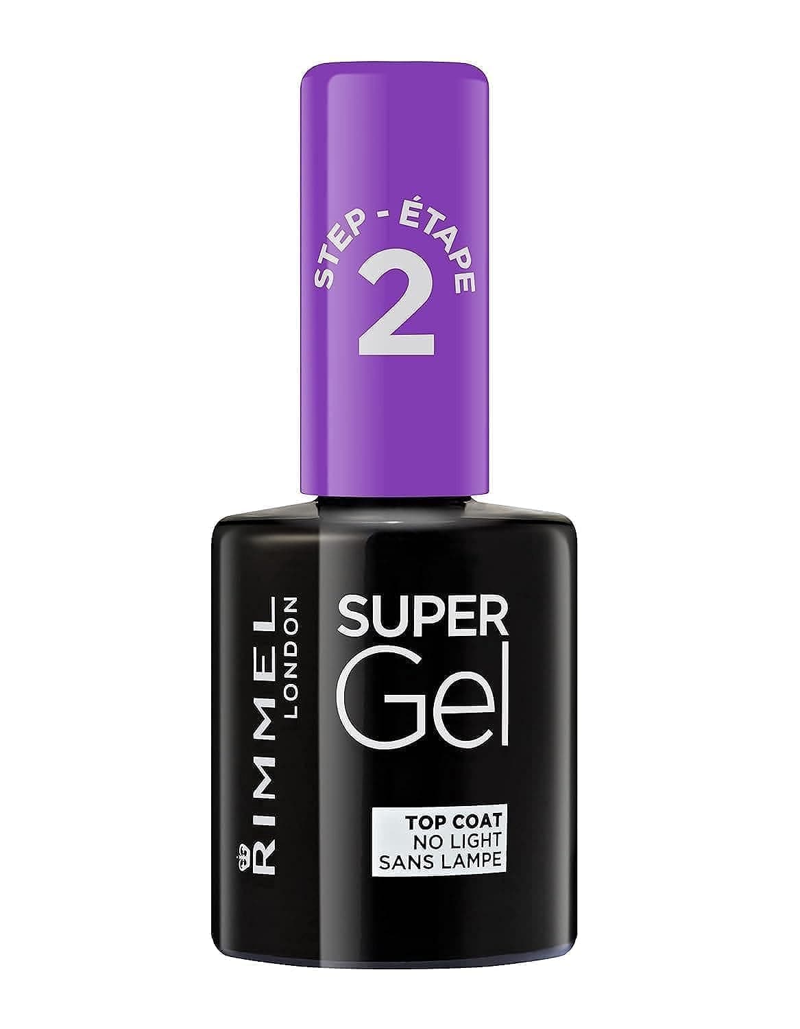 Rimmel Super Gel, 001 Madame Web Top Coat, Nail Polish, Gel-Like Manicure, High-Shine, Chip-Resistant, Long-Lasting, Lasts up to 14 Days, 12ml (0.42oz)