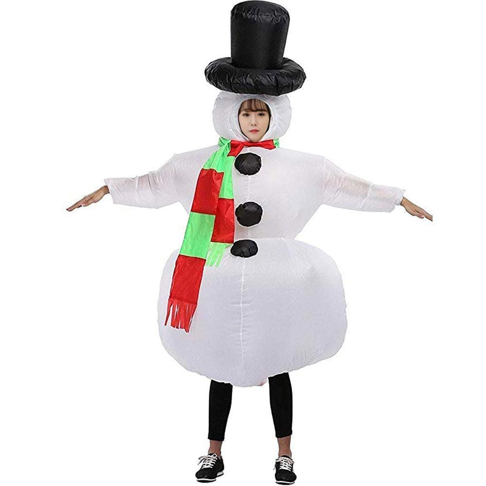 HUAYUARTS Snowman Inflatable Christmas Costume Women Blow up Costume Men Halloween Cosplay