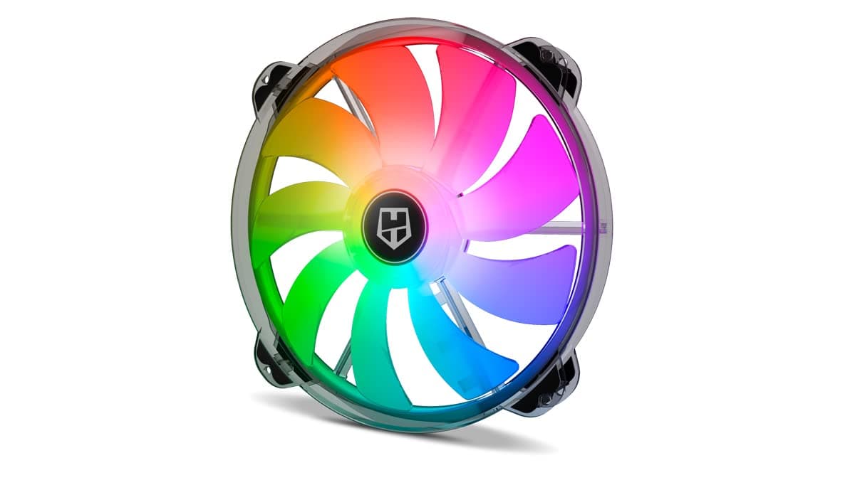 Nox Hummer X200 -NXHUMMERX200FAN Fan for PC Box 200mm, ARGB, 9 Translucent Blades, Super Slim Silent Design, Hydraulic Bearings, Rubber Support Corners