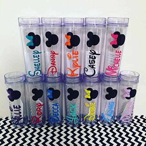 Personalised Custom Name Vinyl Sticker Decal Water Bottle Disney Font Stickers