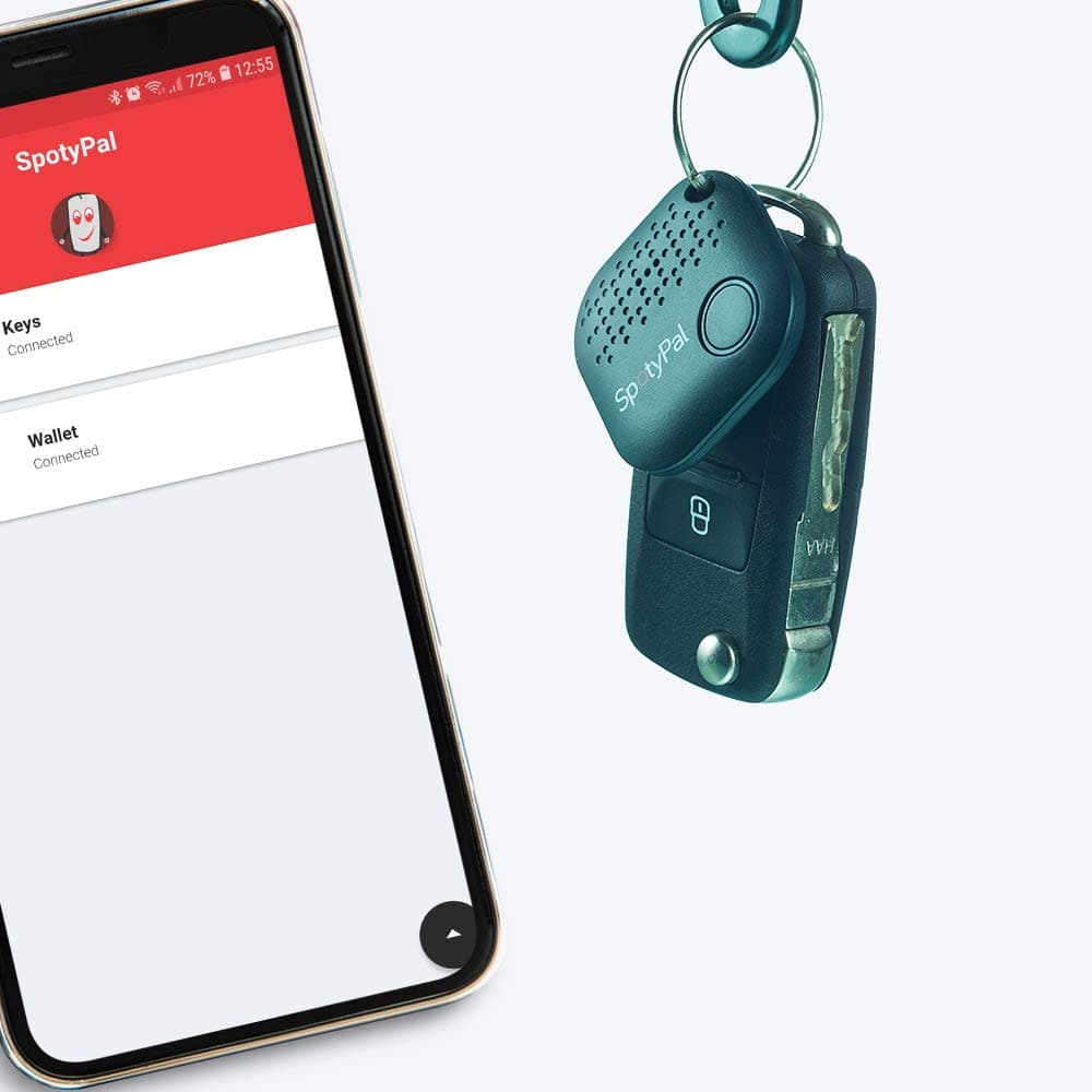 SpotyPal The Original - Item tracker, Leave-Behind protector, SOS button, Key, Wallet, Bag, Phone Finder (Navy Blue)