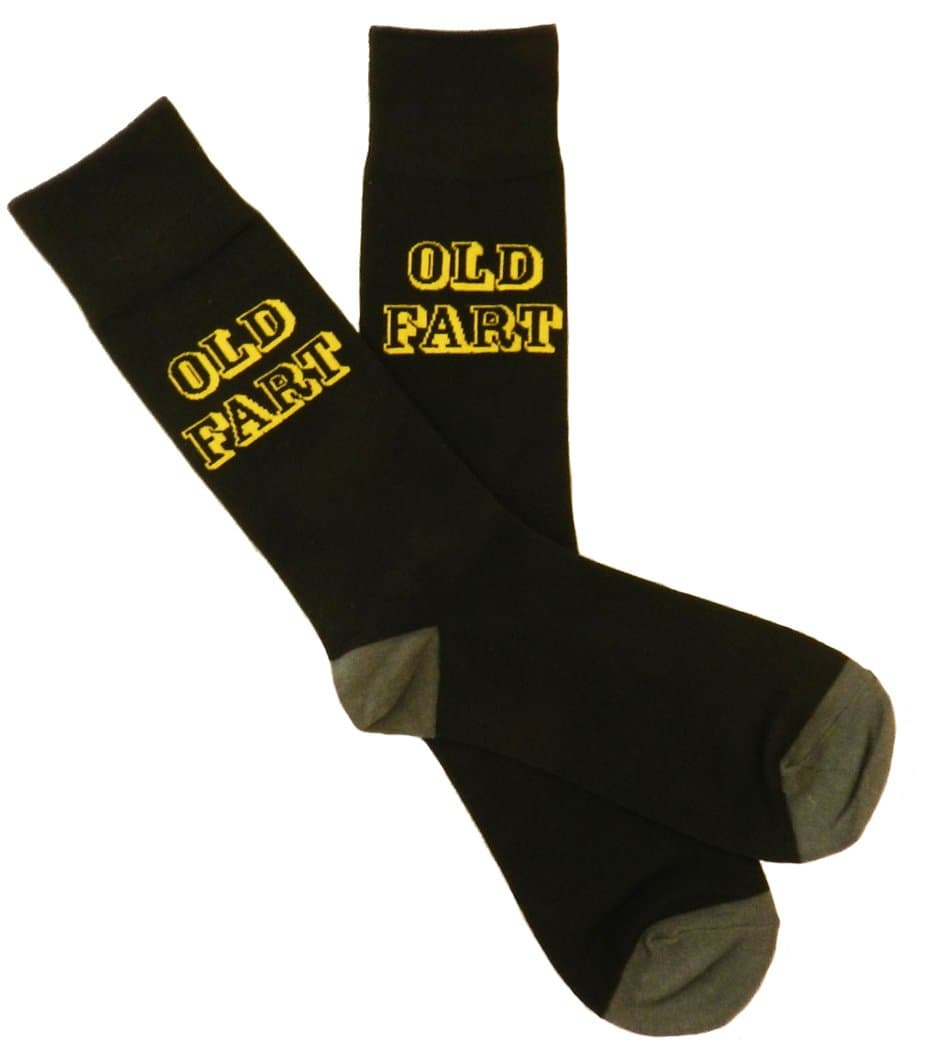 Fancy Pants FunTimeFancyPants FunTime "Old Fart" Old Man Casual Crew Novelty Comfortable Socks, The Ultimate Retirement, Birthday, or Holiday Gag Gift