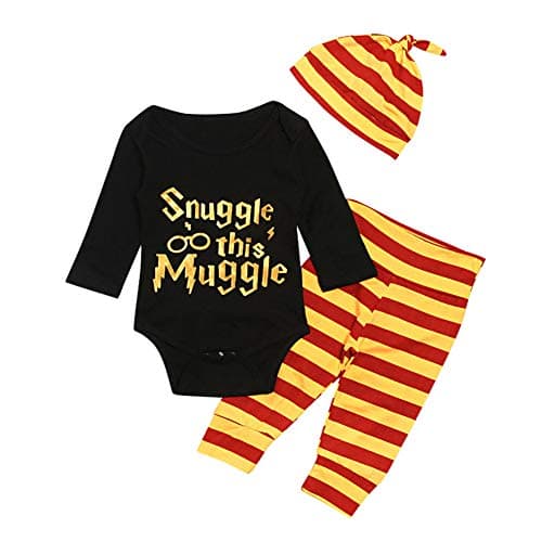 Baby Boys Girls Letter Print Short Sleeve Romper Bodysuit + Long Pants + Headband Outfits Set