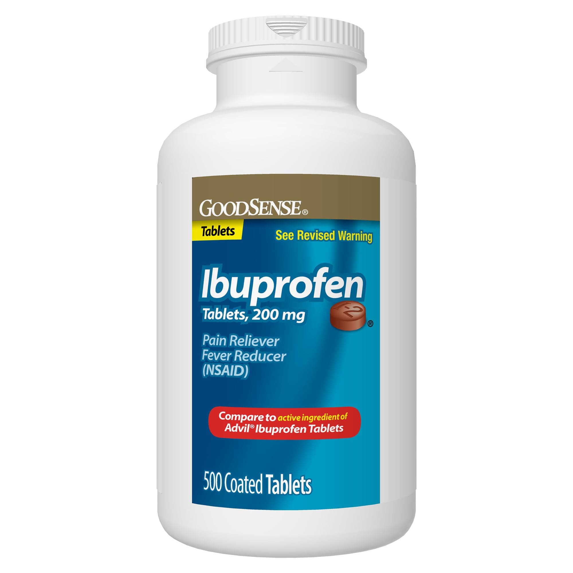GoodSense Ibuprofen Tablets - 200 mg - Fever Reducer & Pain Relief for Body Aches, Headache, Arthritis Pain, Menstrual Cramps, 500 Count