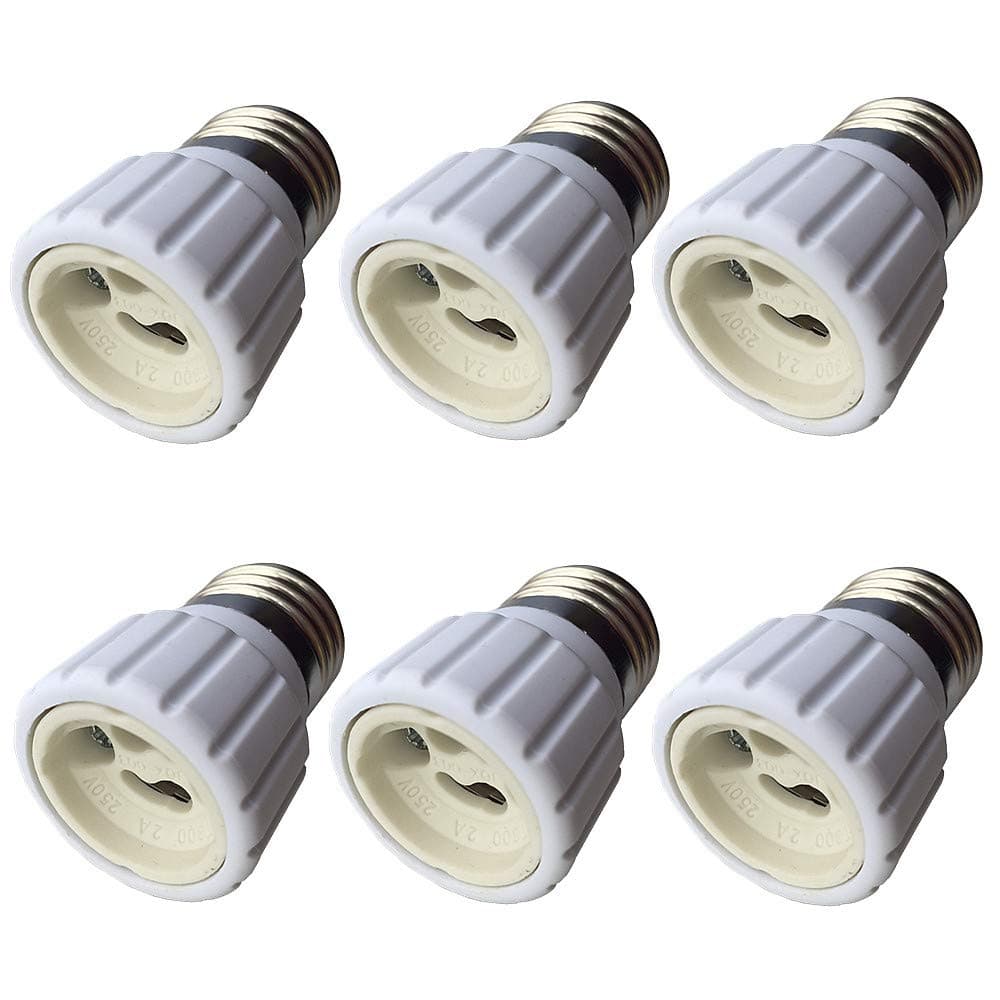 DZYDZR 6 PCS Bulb Holder E27 to GU10 Adapter Converter - E26 Light Socket to GU10 Light Bulb Base Socket