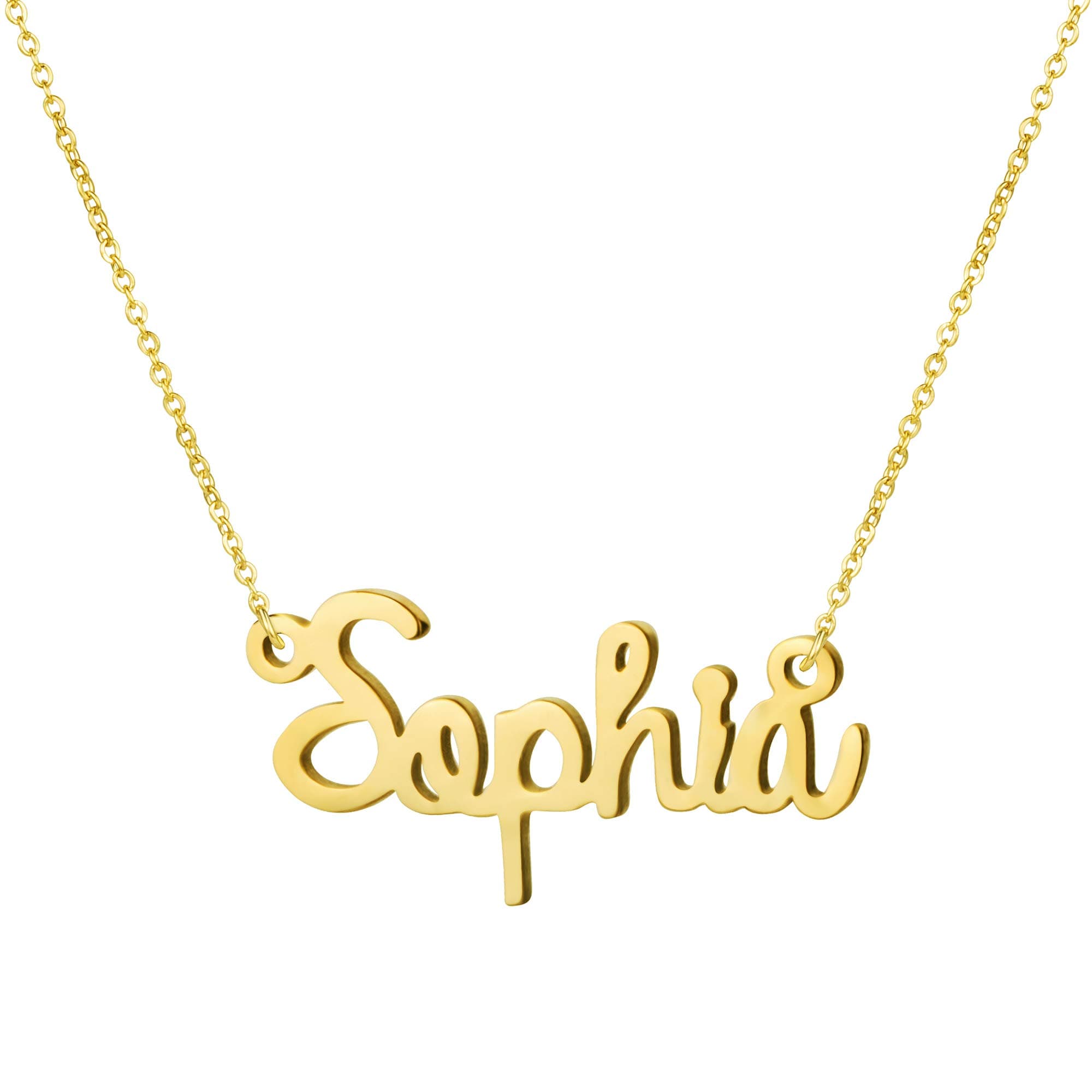 Personalized Name Necklace 18K Gold Plated Stainless Steel Pendant Jewelry Birthday Gift for Girls