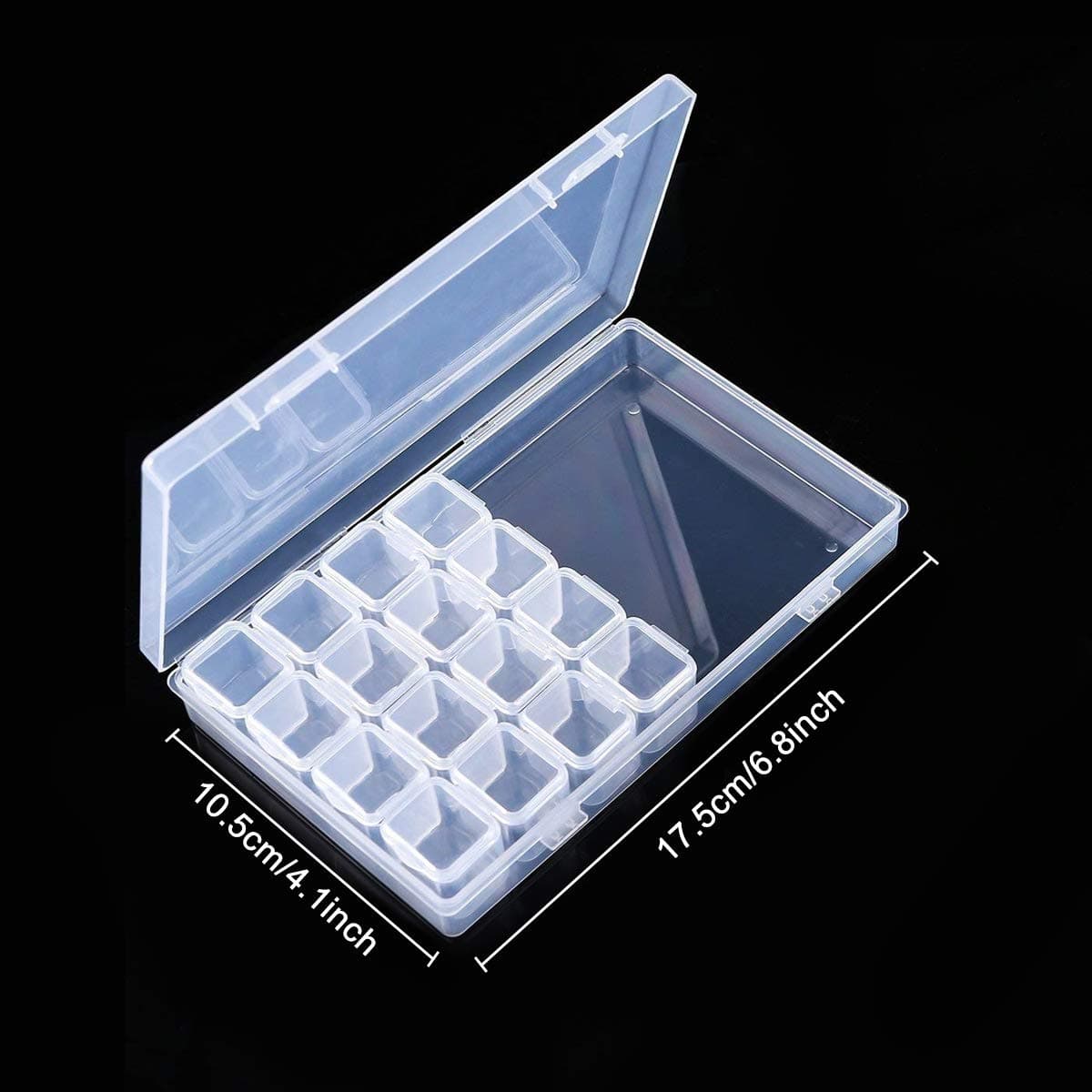 2 Pack Diamond Storage Box 56 Grids Diamonds Painting Embroidery Boxes Beads Organizer Case with 224Pcs Label Stickers