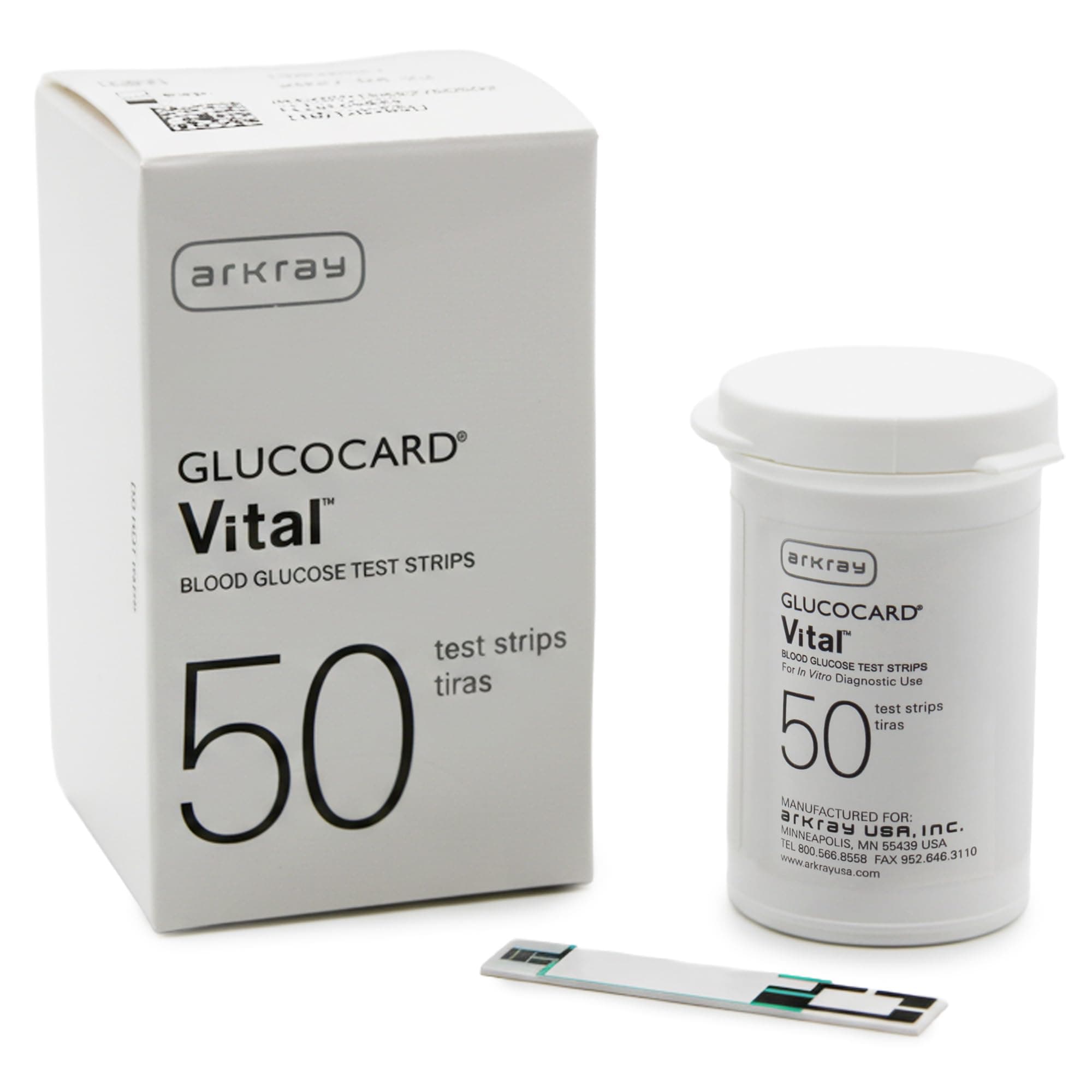 ARKRAY GLUCOCARD Vital Blood Glucose Test Strips – No Coding Required, 0.5 µL Sample, Fast 7-Second Results, Compatible with GLUCOCARD Vital Blood Glucose Meter, 50 Count