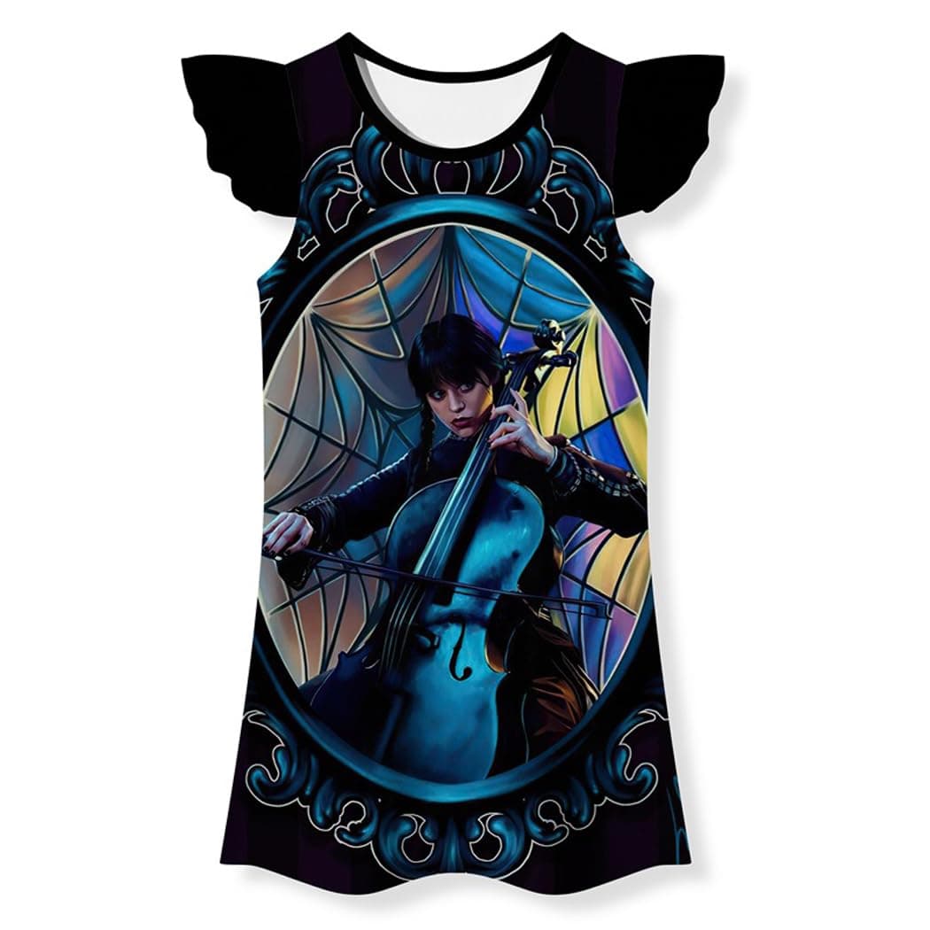 Little Girls Wednesday Addams Nightgowns Wednesday Casual Dress Wednesday Addamas Pajamas