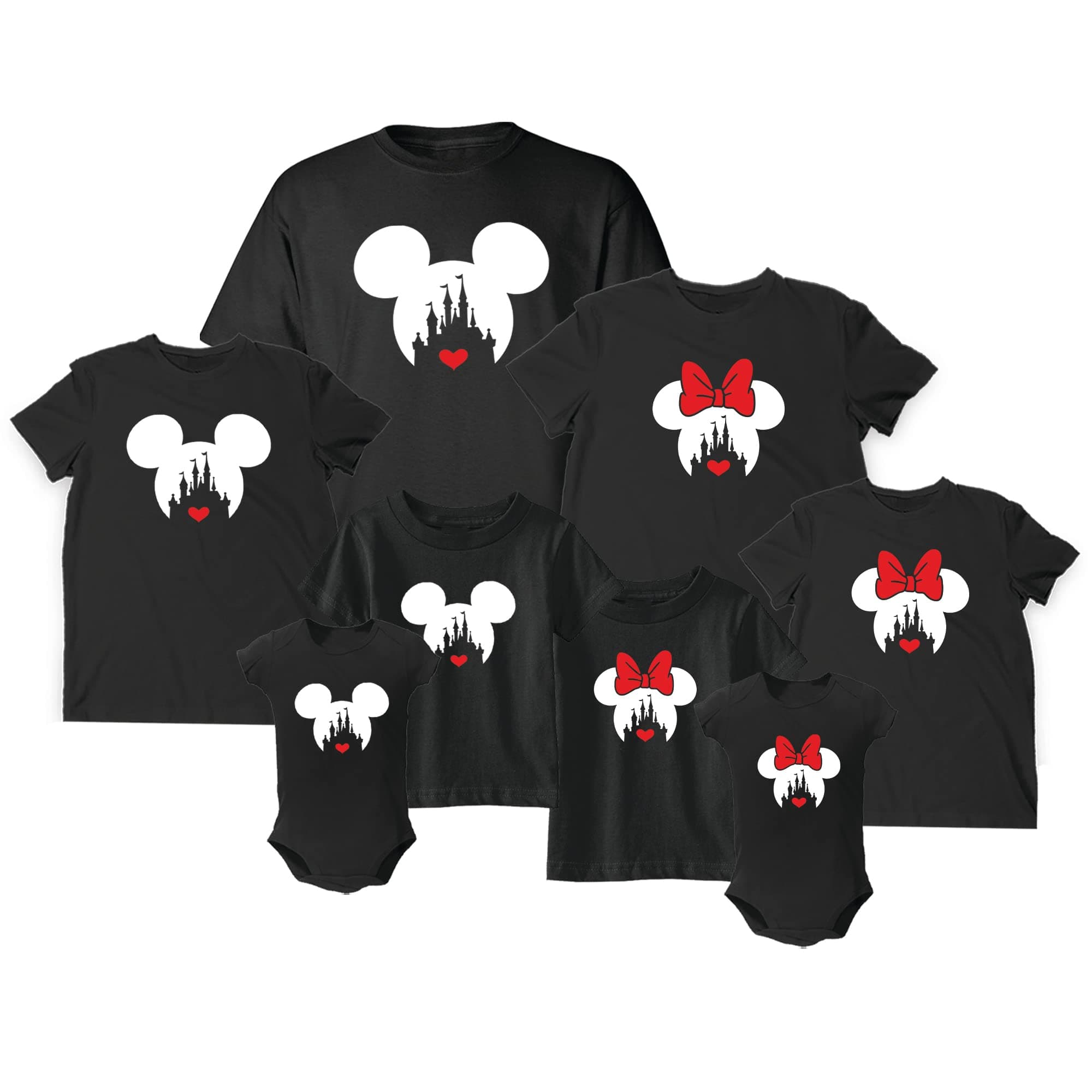 Cali Trend Station Family Vacation Mickey Minnie Castle Matching T-Shirts