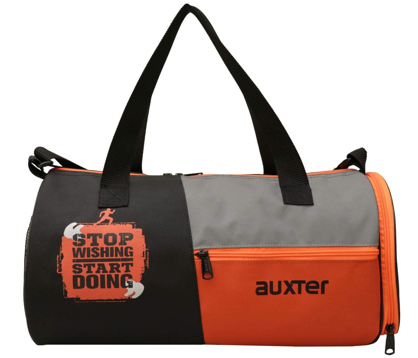 AUXTER Premium Sports Gym Duflle Bag with Shoe Compartment for Men and Women, Black, Gym Bags
