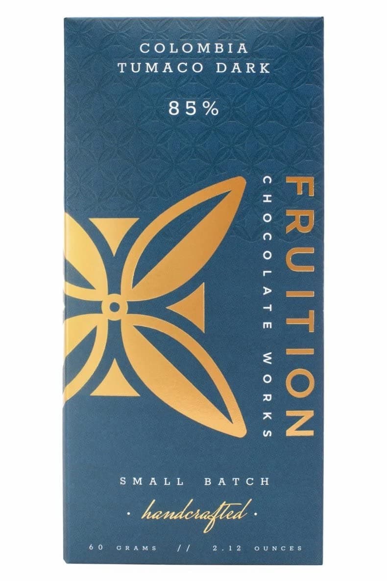 Fruition Chocolate Works Colombia Tumaco 85% Dark Chocolate Bar, 2.12 Oz