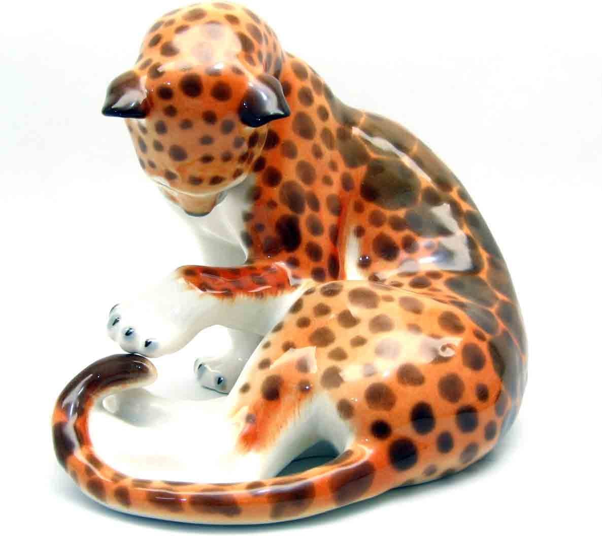 Fine Hand Painted Lomonosov Porcelain Figure "Leopard"