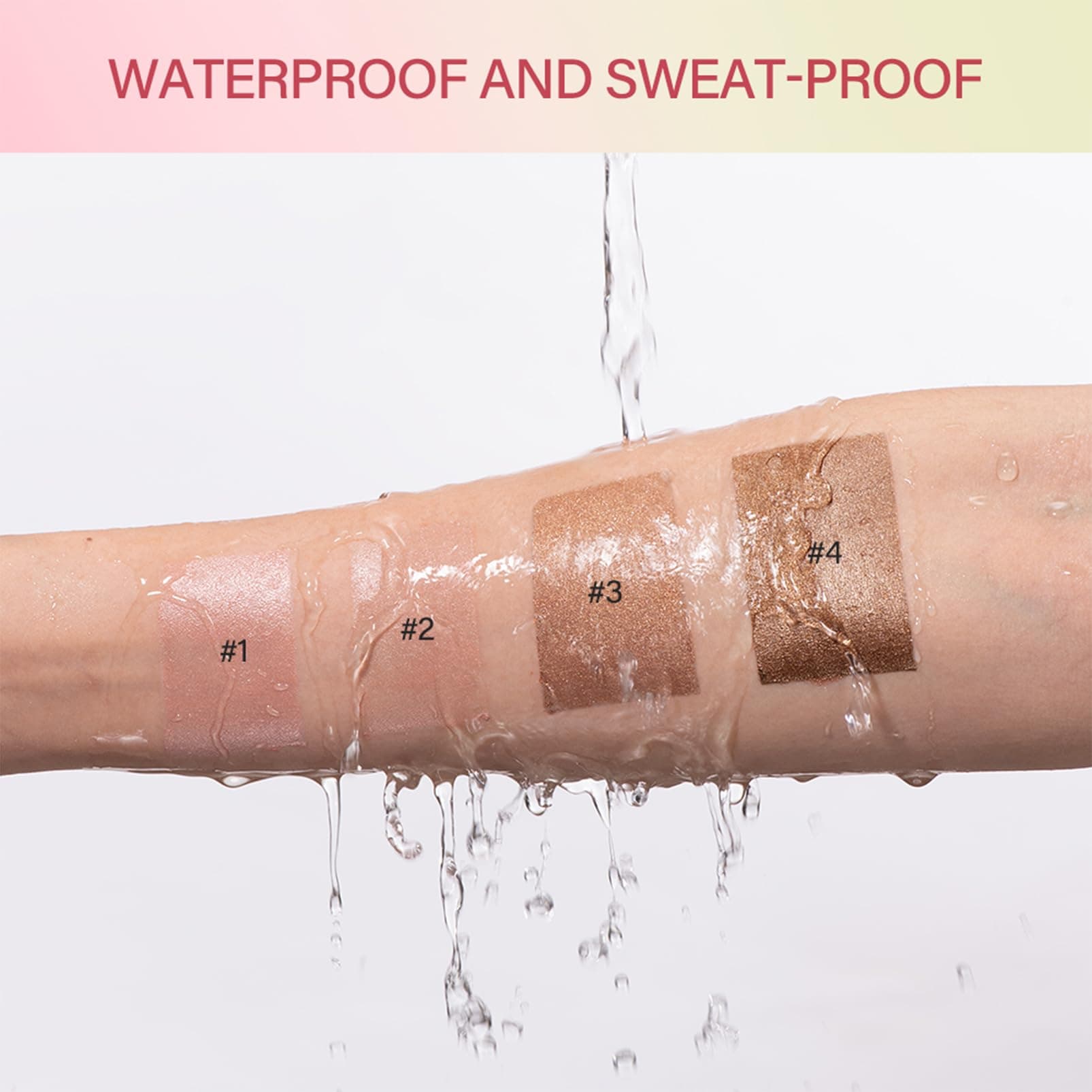 Highlighter Makeup Stick - Waterproof Glitter Cream Highlighter - Bronzer Contour Face Makeup - Long-lasting 3-in-1 Multi Uses for Face Body Eyeshadow (4#beach glow)