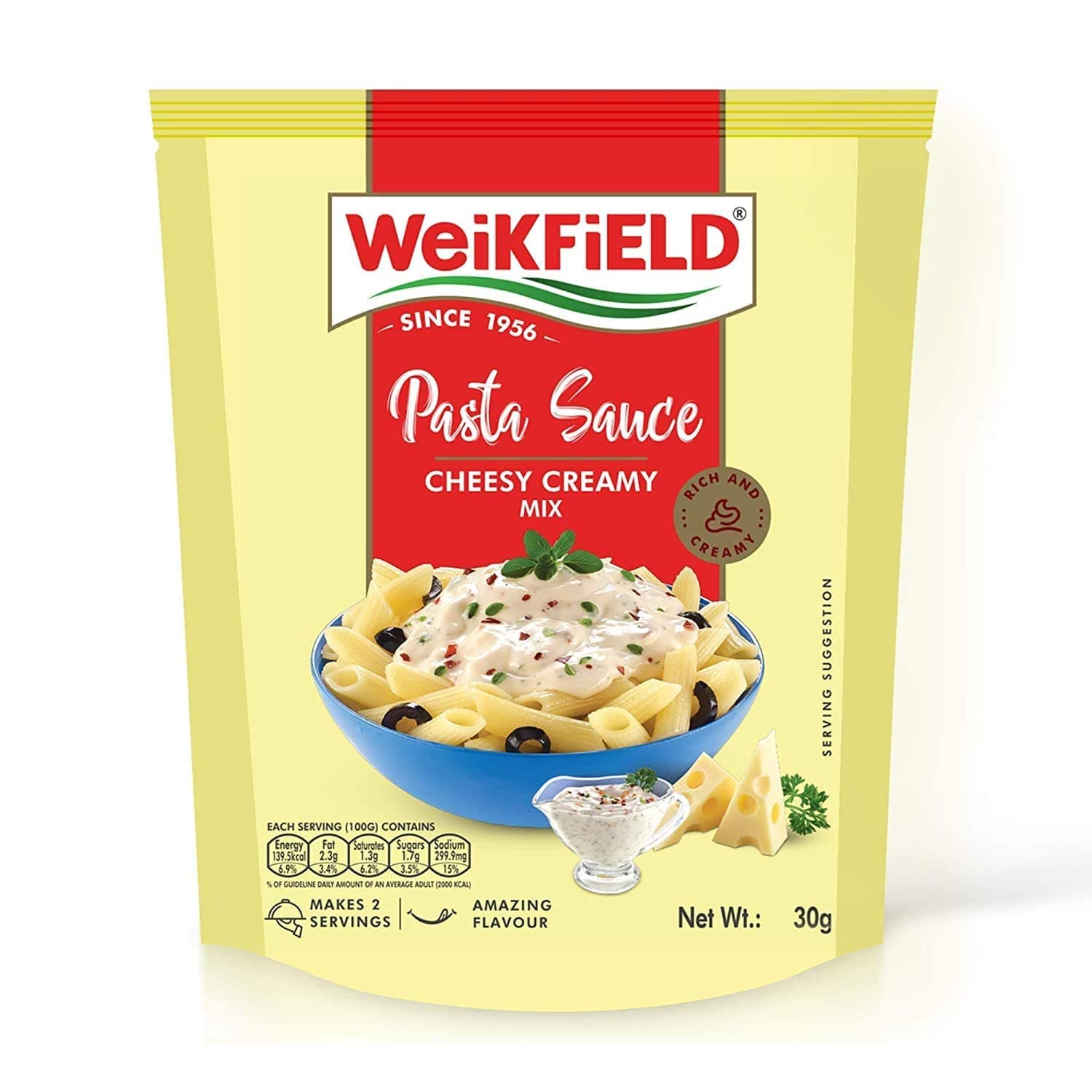 Weikfield White Pasta Sauce Cheesy Creamy Pasta Sauce 30 G X 6 Pouches