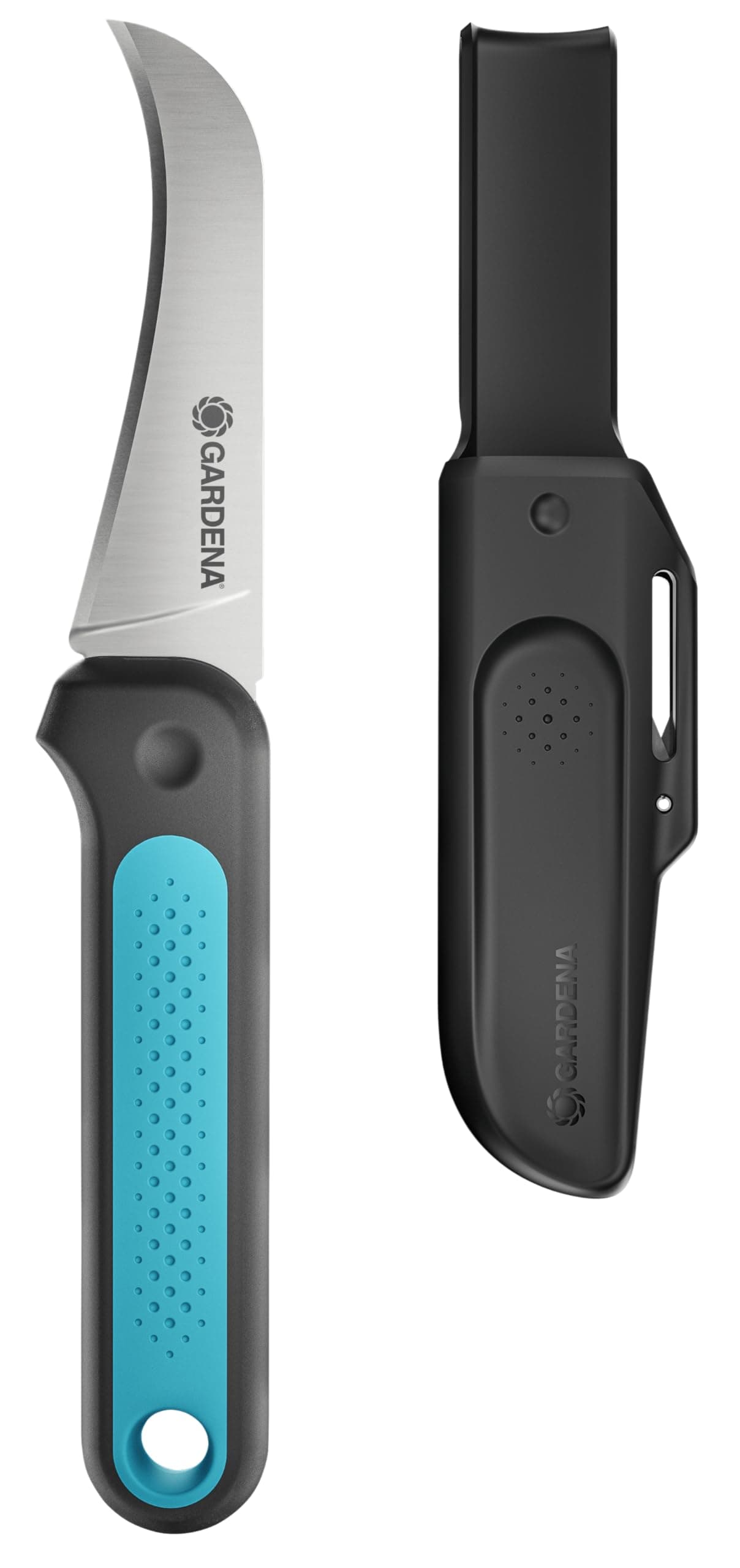 VeggieCut Harvesting Knife: Stainless Steel Knife for harvesting, Cleaning and Peeling Vegetables, Non-Slip Handle, Dishwasher Safe, Includes Belt Holster with Grinding Stone (12211-20)