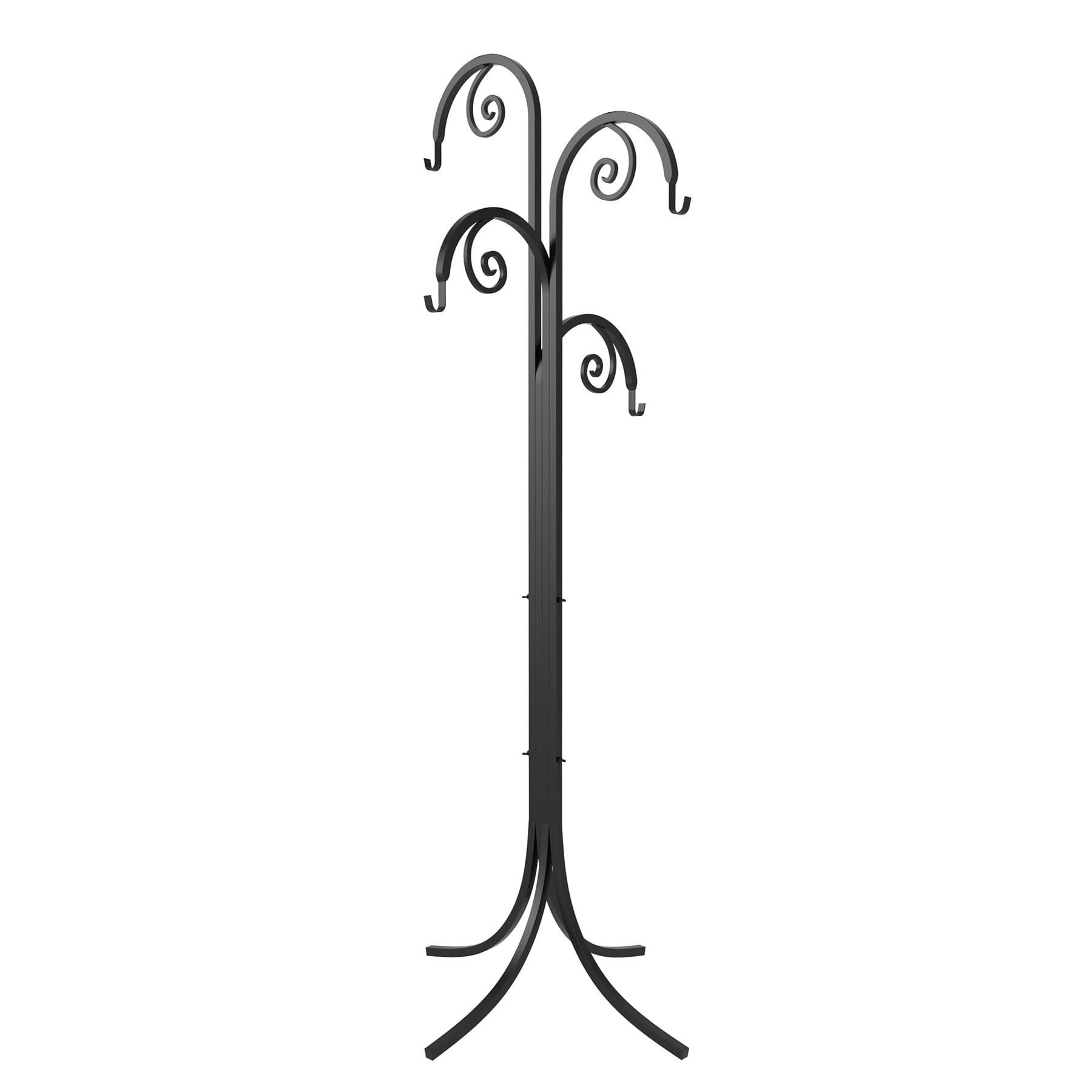 Panacea88155 4 Way Scroll Basket Hanger Plant-Hooks, 72 in. in, Black