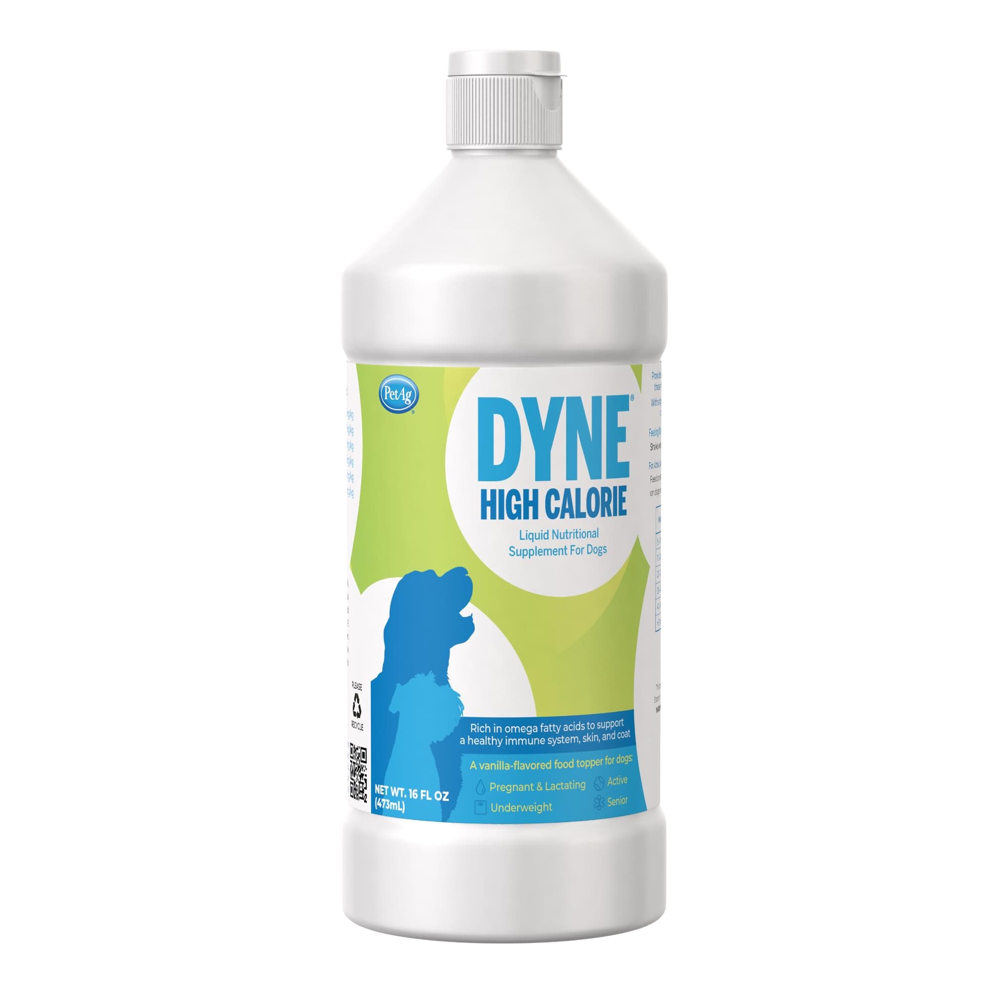 Dyne High Calorie Liquid Nutritional Supplement for Dogs & Puppies 8 Weeks and Older - 16 oz - Supports Performance and Endurance - Sweet Vanilla Flavor