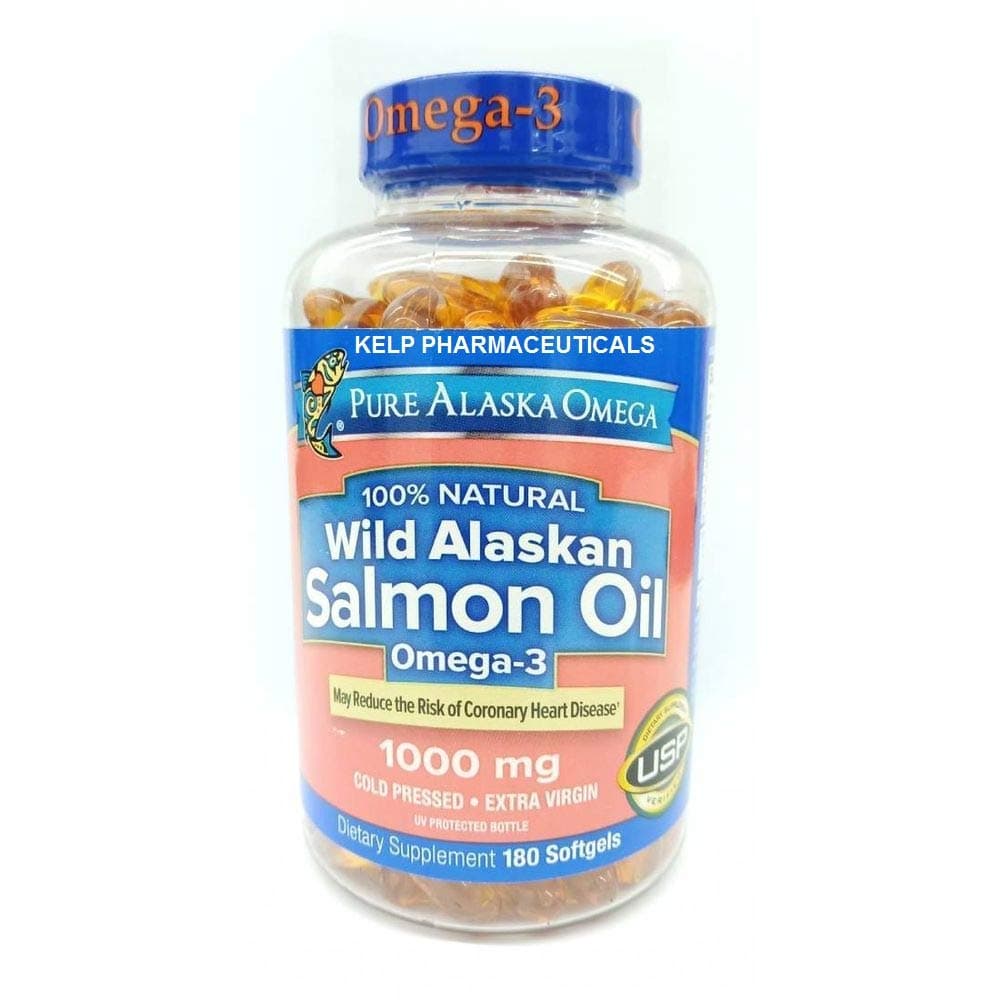 Omega-3 Wild Alaskan Salmon Oil 1000mg Softgels Pack of 180-Count