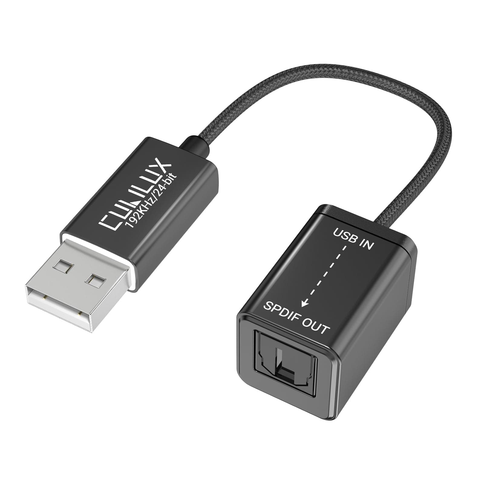 Cubilux USB A to TOSLINK Optical Audio Adapter, Unidirectional USB Type A to SPDIF Digital Converter, S/PDIF Transmitter Compatible with Computer Laptop PC PS5/4 ONLY, NOT for TV Or Other Devices