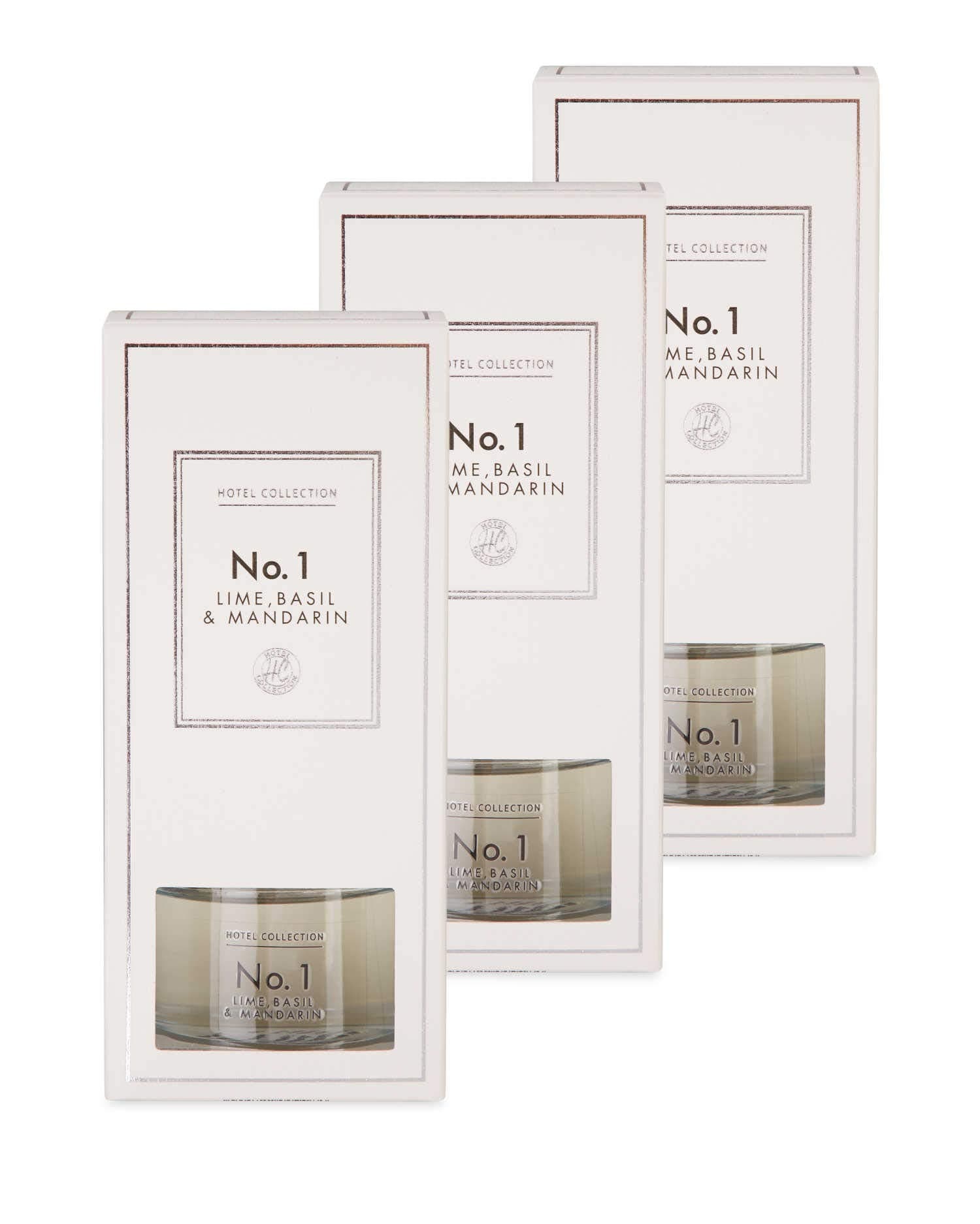 Hotel Collection Luxury No.1 Lime, Basil & Mandarin Reed Diffuser 100ml x 3 Pack