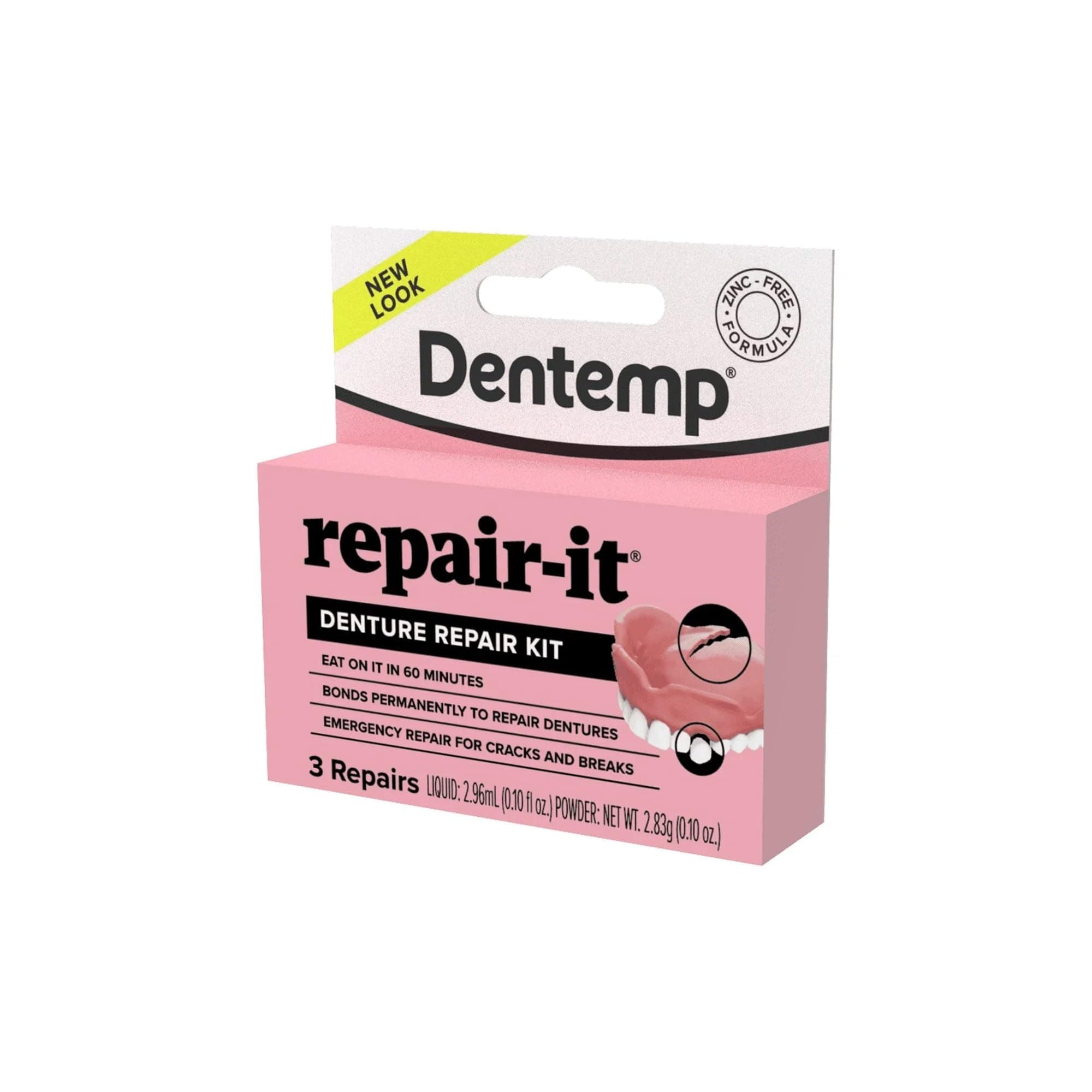 Repair Kit - Repair-It Advanced Formula Denture Repair Kit (Pack of 3) - Denture Repair Kit Repairs Broken Dentures - Denture Repair to Mend Cracks & Replace Loose Teeth