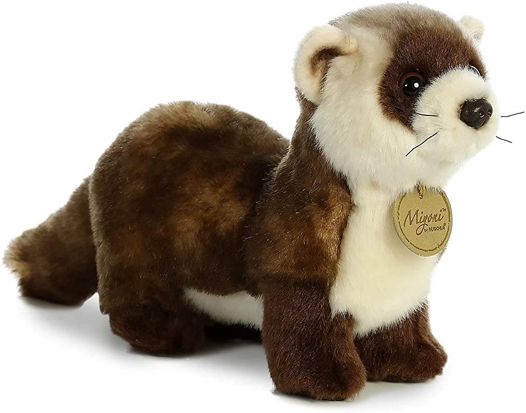 Aurora® Adorable Miyoni® Black Footed Ferret Stuffed Animal - Lifelike Detail - Cherished Companionship - Brown 10.5 Inches