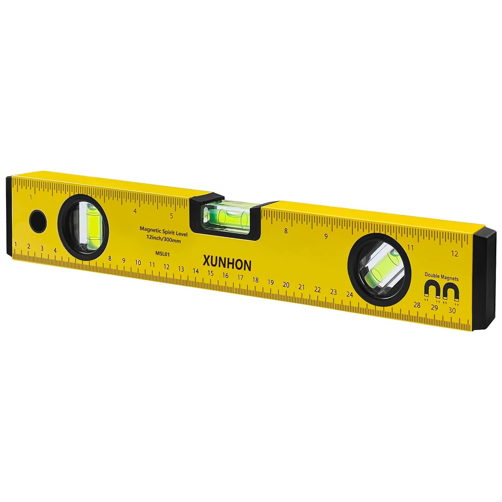 Spirit Level,Protable Magnetic Torpedo Level with 2 magnets,2 units- Metric and Imperial,3 Different Bubbles,Drop-proof Aluminum Alloy Measuring tools