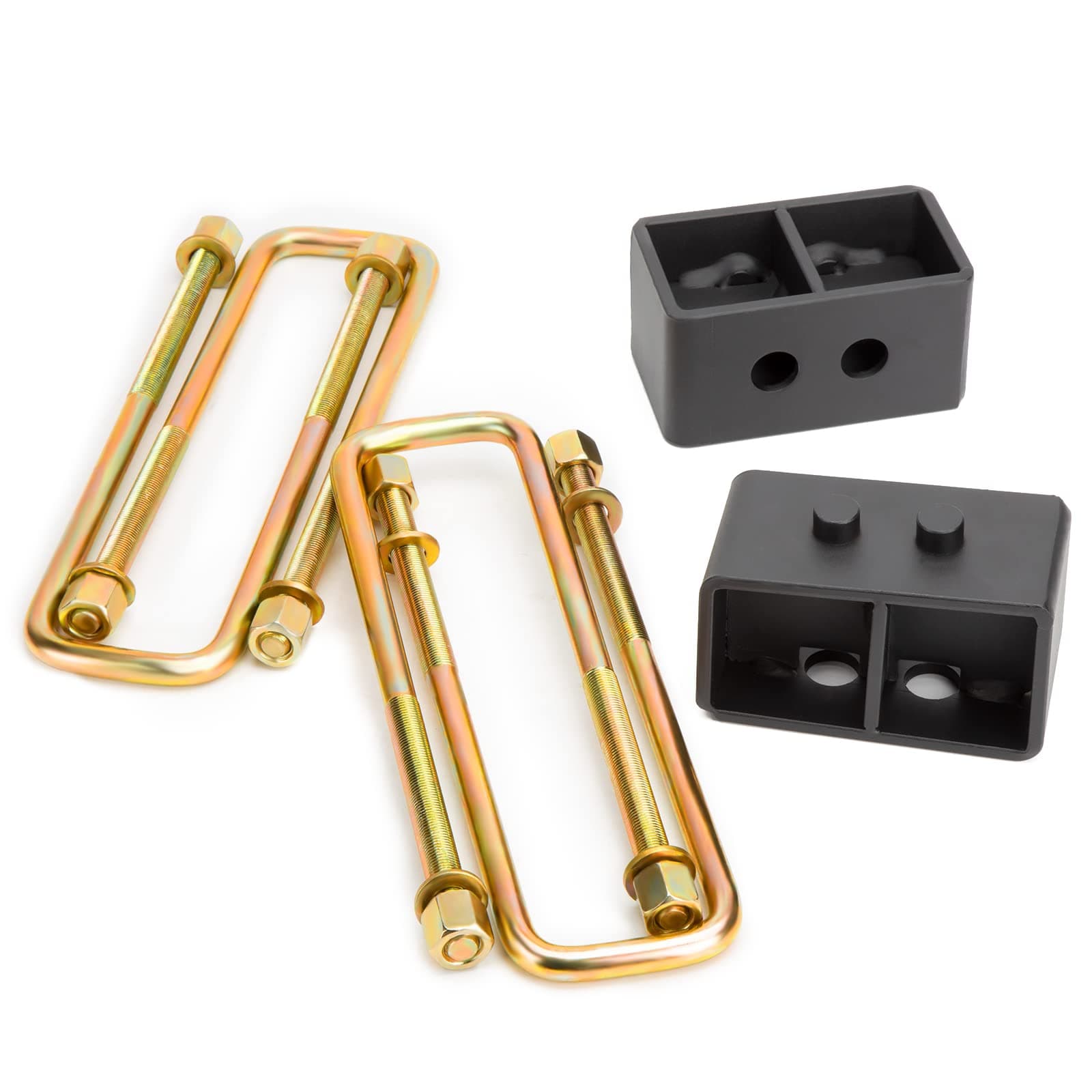 dynofit 3" Rear Lift Blocks Kit for 2004-2017 F150, Solid Suspension Leaf Spring Leveling Assembly with Extended U-bolts for 2WD/4WD F-150 Pickup