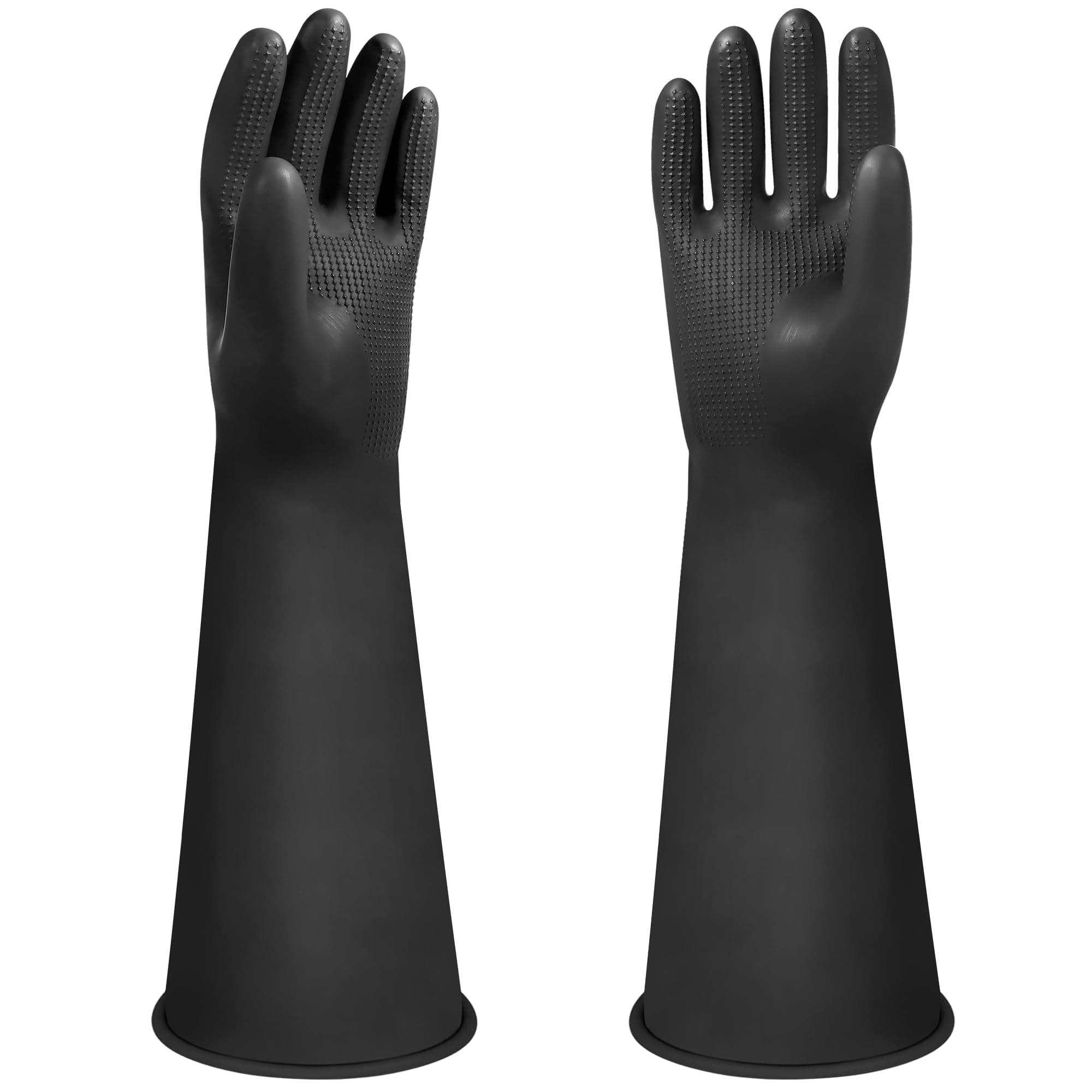 Heavy Duty Rubber Gloves 16" Long Rubber Gloves Drain PPE Safety Gloves Chemical Resistant Gloves Waterproof Work Gloves, Resist Strong Acid, Alkali and Oil, Non-Slip, 1 Pair