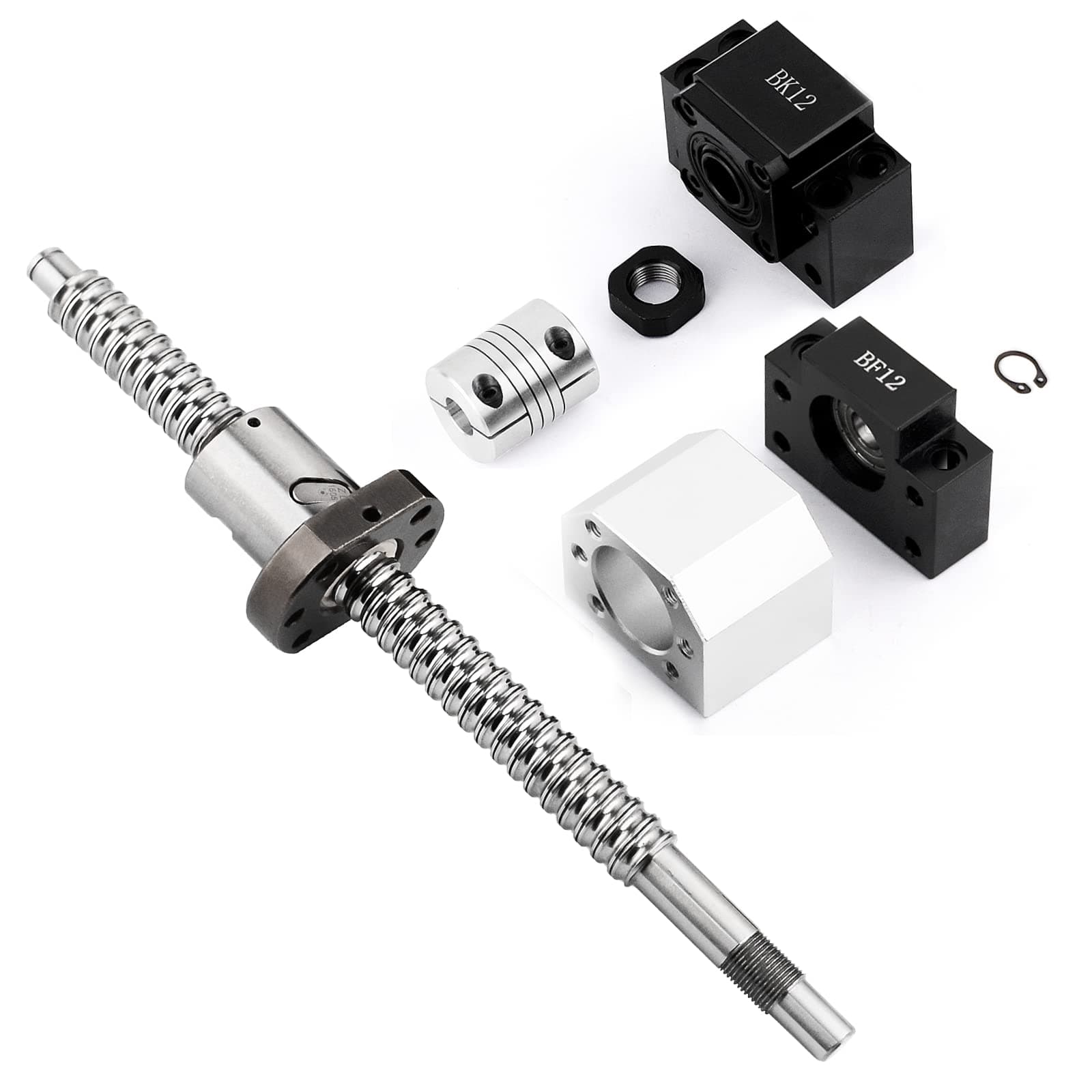 SFU1605 Ball Screw Kit RM1605 250mm Lead Screw with Metal Ball Screw Nut for CNC Machine