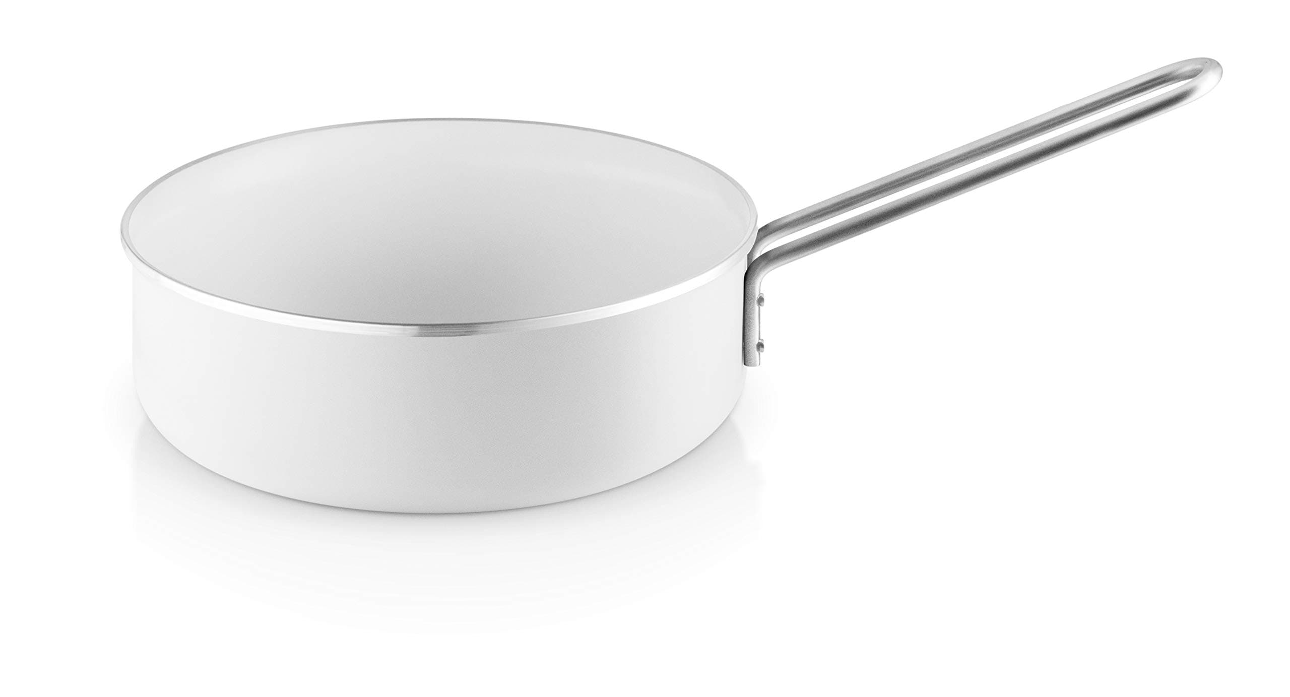 Eva Trio White Saute Pan, Aluminum with Ceramic Coating, 24cm