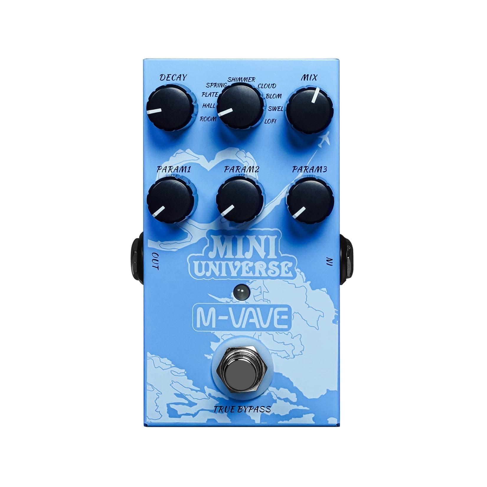 M-VAVE Mini Universe Guitar Pedal Reverb Innovation Unique Sound 9 Reverb Effects Pedals Pure Digital Dual Power True Bypass