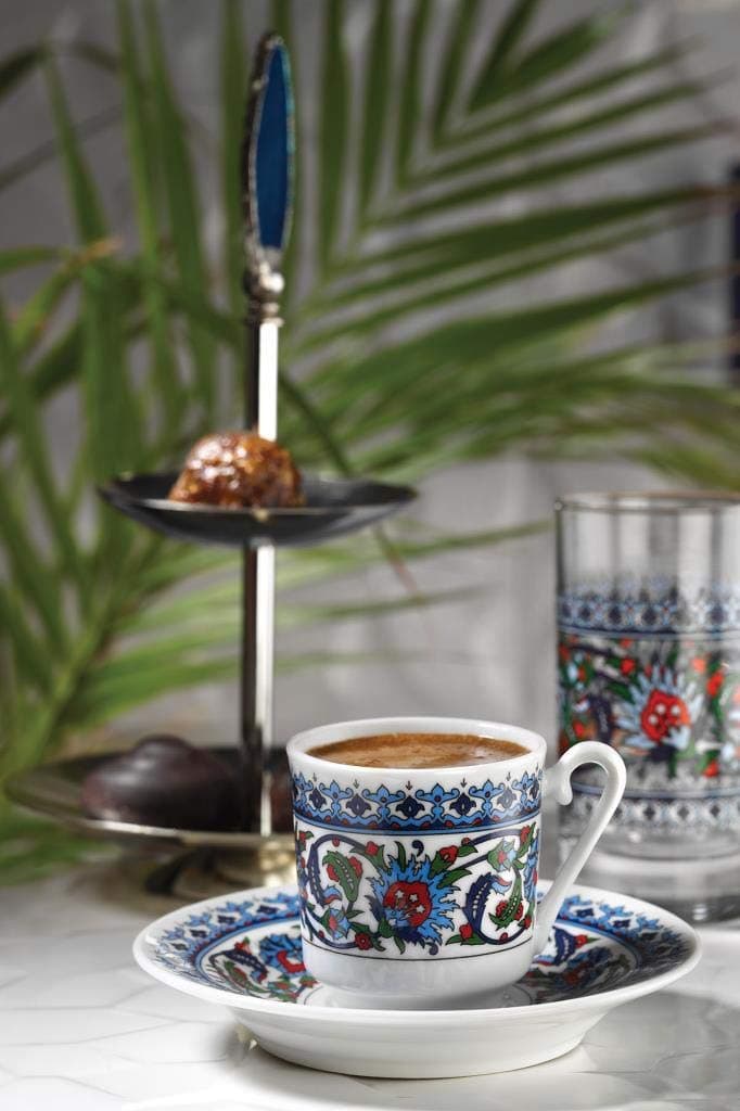 Turkish Coffee or Espresso Cup with Saucer for 6 People (Pack of 12)