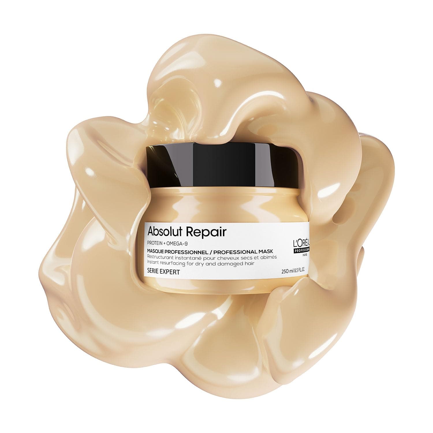 L'Oréal Professionnel Absolut Repair Mask for Dry & Damaged Hair - 250ml | Professional mask for Strengthening and Repairing Hair, With Protein & Omega-9, For Men & Women