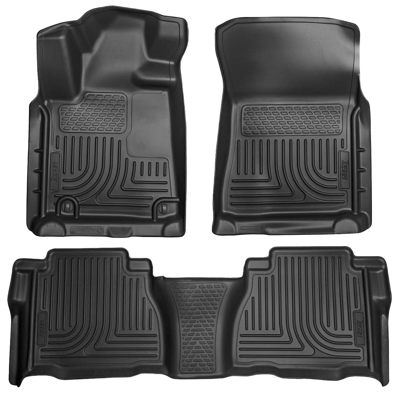 Weatherbeater Floor Mats | Fits 2007-2011 Toyota Tundra, CREWMAX & Double CAB ONLY (Footwell Coverage) | Front & 2nd Row, 3-pc Black - 98581