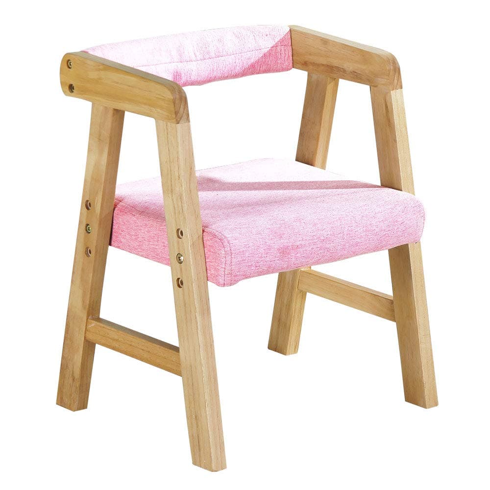 YouHi Kids Chair Wooden Chair for Toddlers Height-Adjustable Chair Comfortable Sponge Seat for Daycare Preschool Children's Room(Pink)