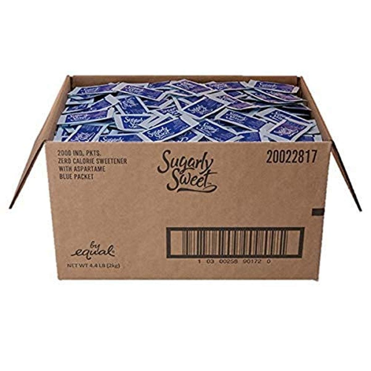 SUGARLY SWEET Zero Calorie Sweetener Packets with Aspartame, Sugar Substitute, Sugar Alternative, Blue Sweetener Packets, 2,000 Packets