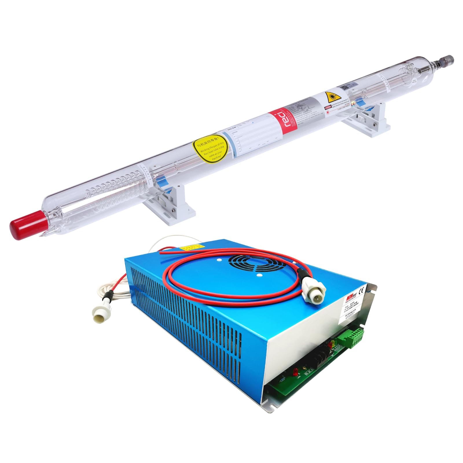 RECI 150W Peak 180W CO2 Laser Tube W8 S8 & Power Supply DY20 110V shiping from China