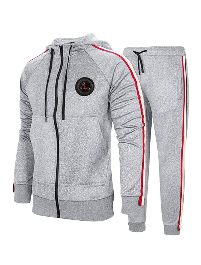 PASOK Men's Casual Tracksuit Set Long Sleeve Full-Zip Running Jogging Athleti...