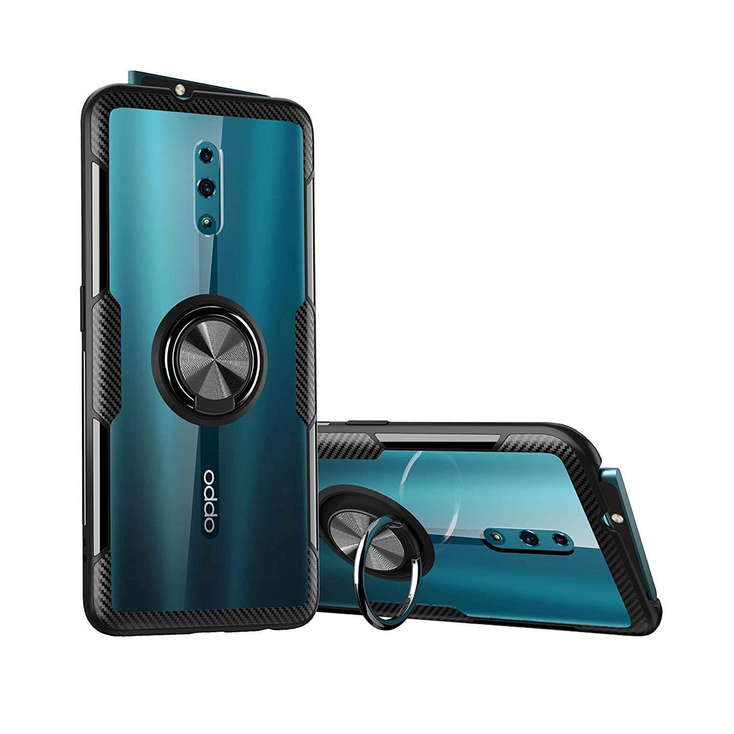 KONEE Case for Oppo Reno, Ultra Slim Shockproof Anti-Scratch 360 Degree Rotation Finger Ring Holder Magnetic Kickstand Used As an In-car Phone Holder Stand Protective Cover for Oppo Reno