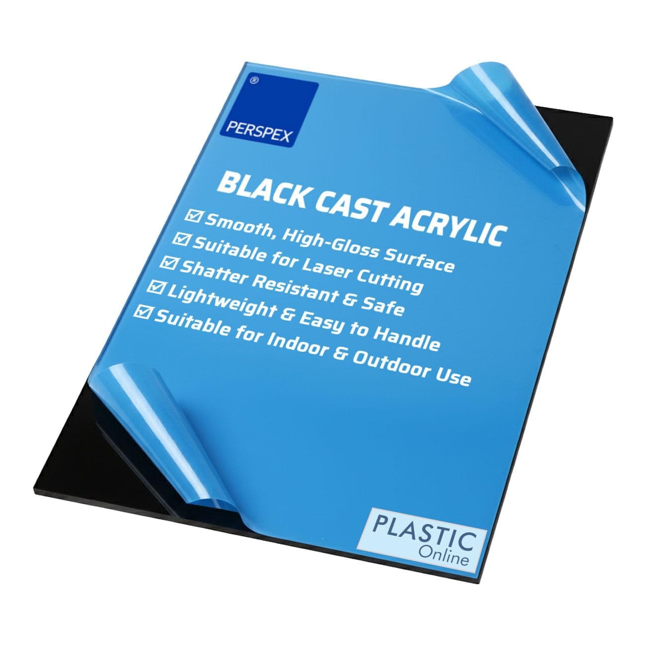 3mm Plexiglass Black Gloss Cast Acrylic Plastic Sheet Panel with Finished Polished Edges A4-21cm x 29.7cm