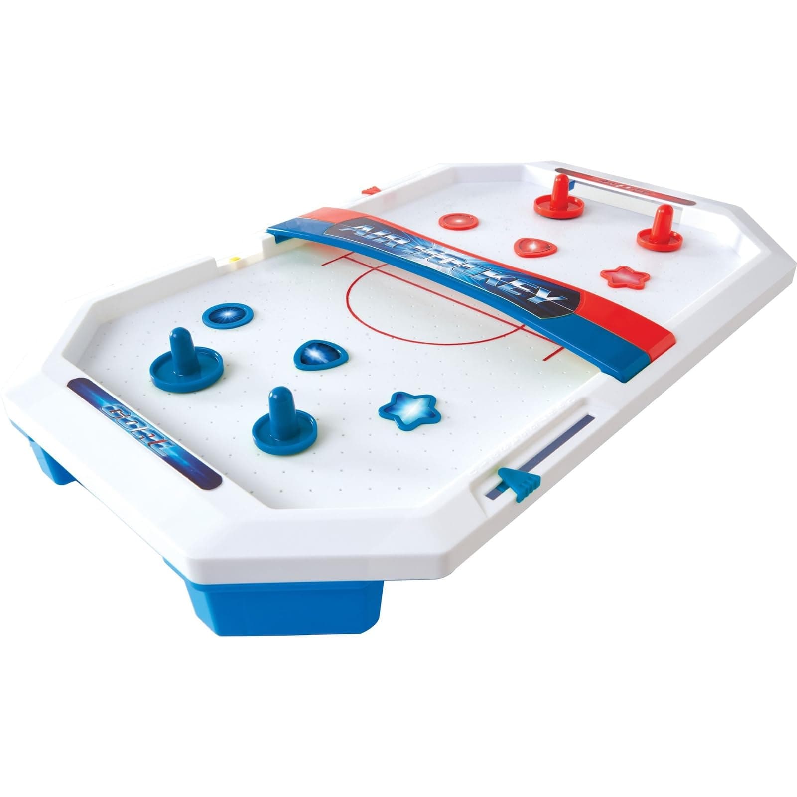 International Playthings Electronic Table-Top Air Hockey - Fast-Paced Sports Fun in an Easily Portable Battery-Operated Rink for Ages 5 and Up (P25118)