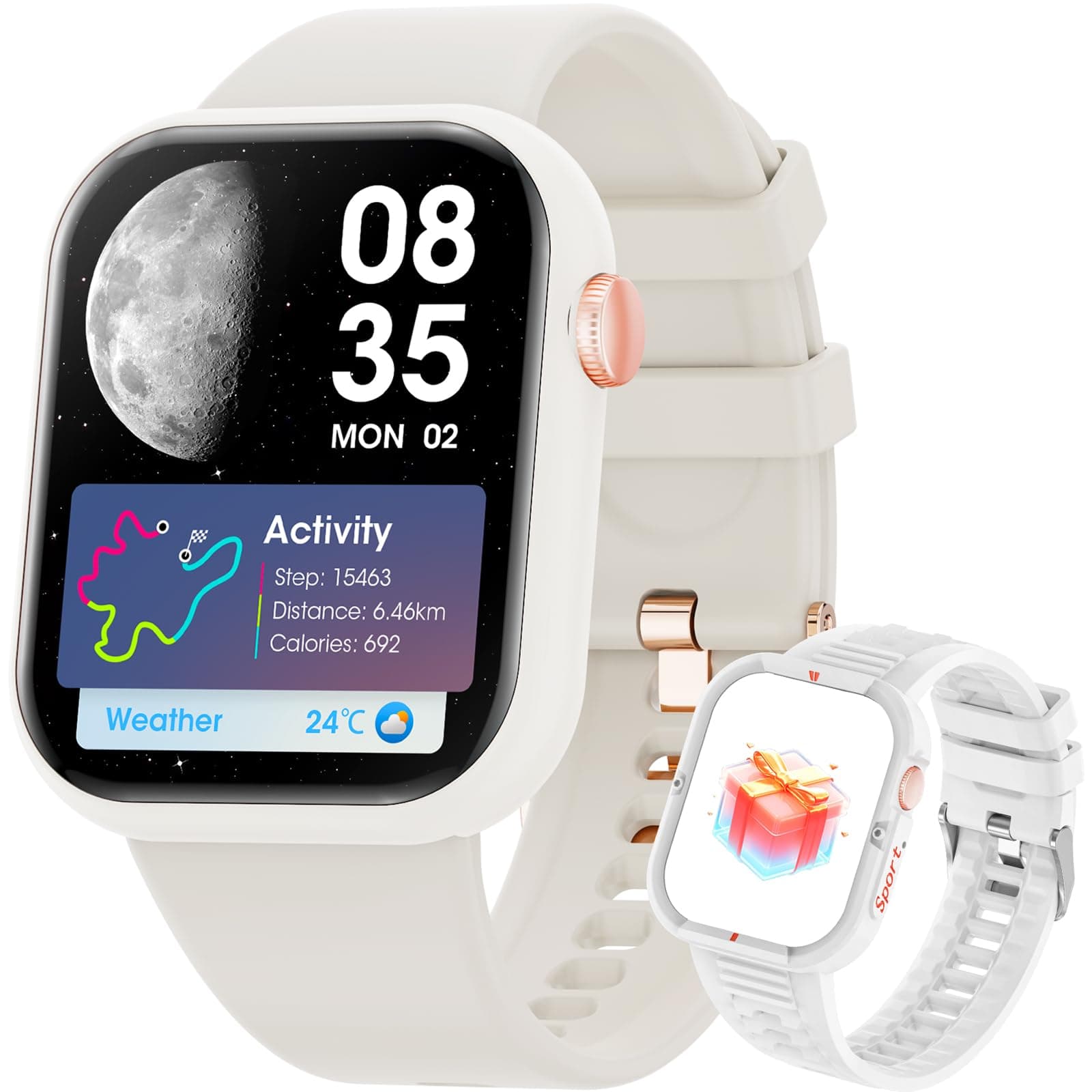 Hwagol Smart Watch for Men Women ππππ ππ©π π«ππππ Bluetooth Call 1.85" Fitness Tracker Smartwatch for iOS Andriod Phones with Step Monitor,Complimentary Protecter Case and Band