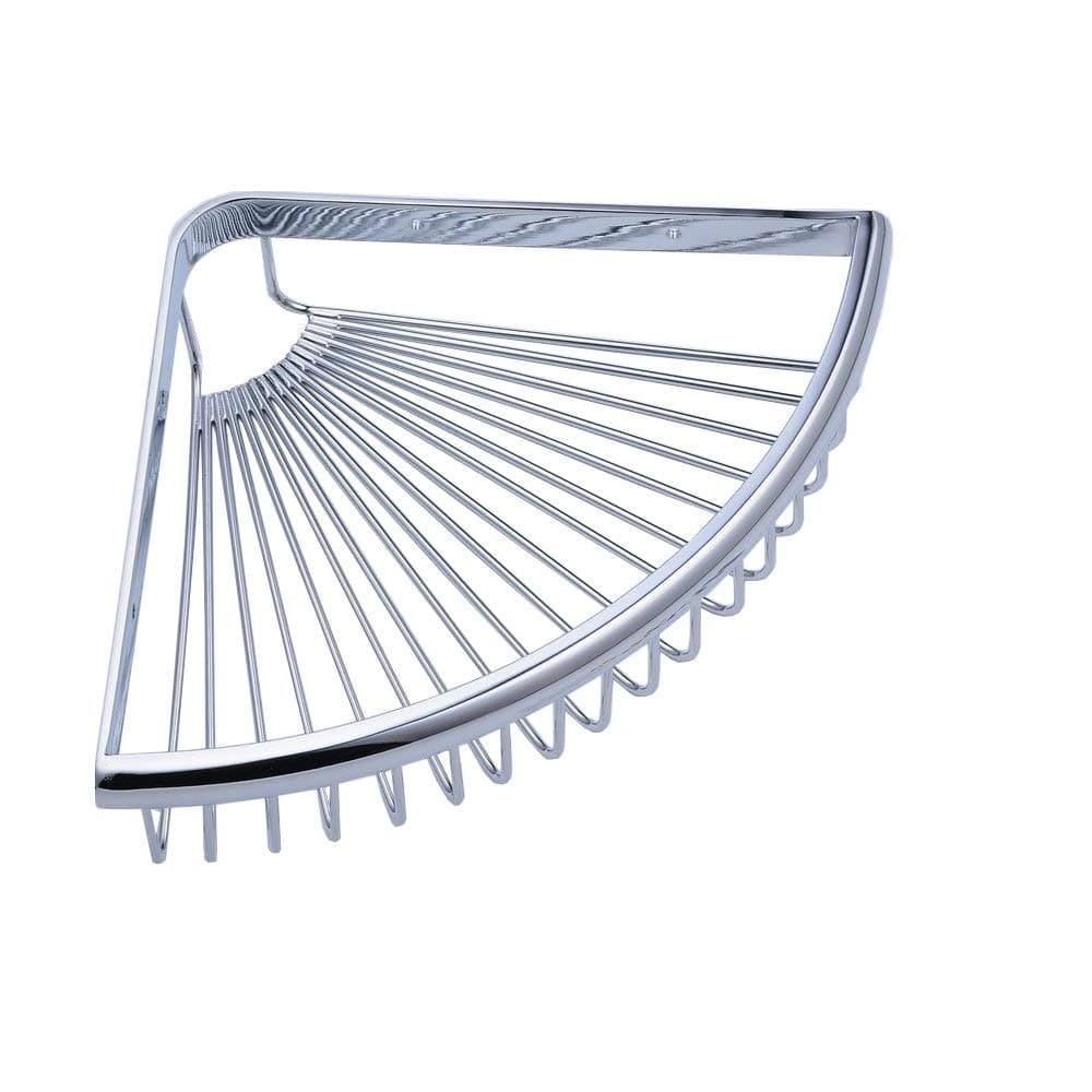 Beelee Rustproof Corner Triangular Bath Shelf Shower Caddy,Wall Mounted Stainless Steel Basket Dishrack for Shampoo Conditioner Bathroom Kitchen Organizer