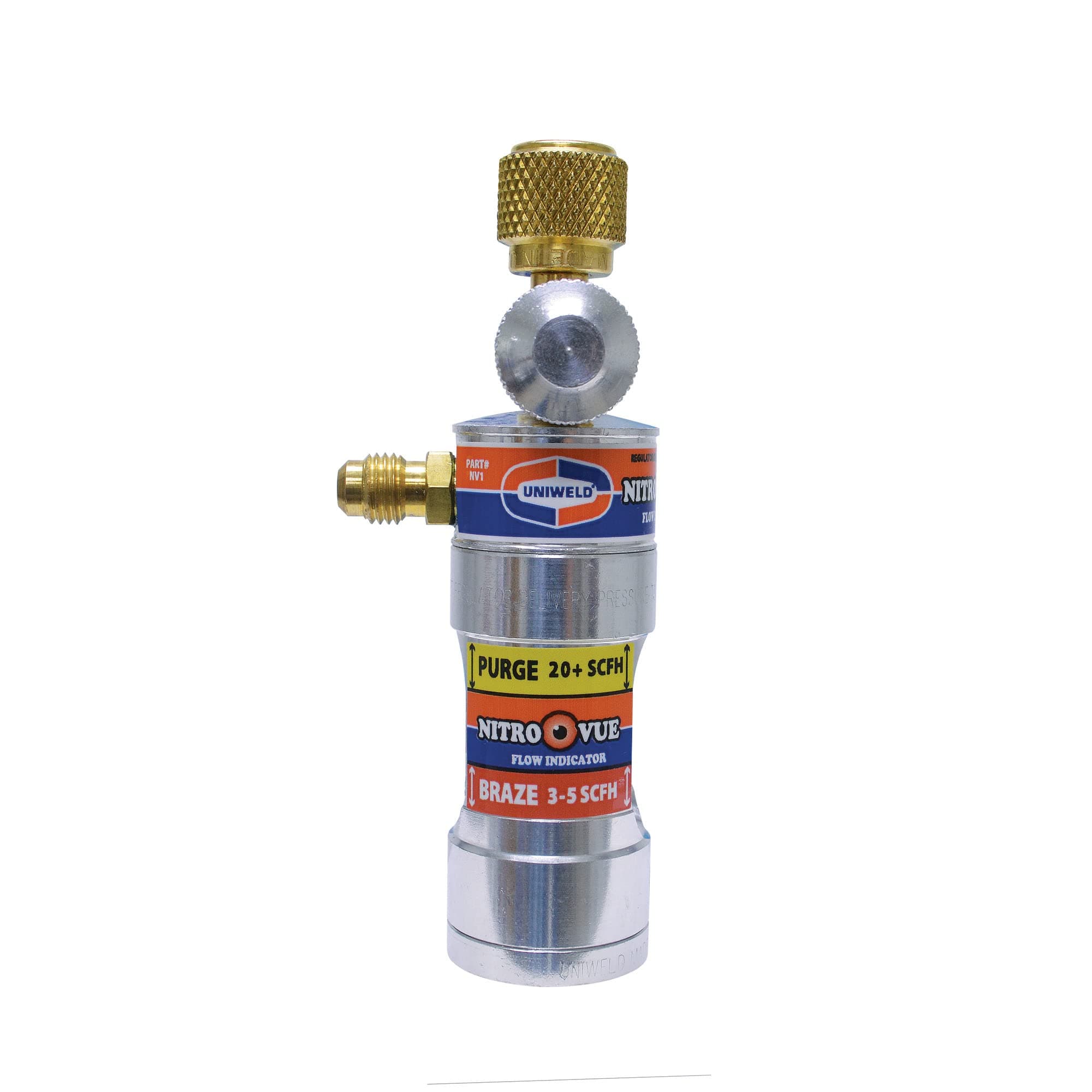 Uniweld NV1 NitroVue Nitrogen Flow Indicator, gold/silver, 7.7 oz.