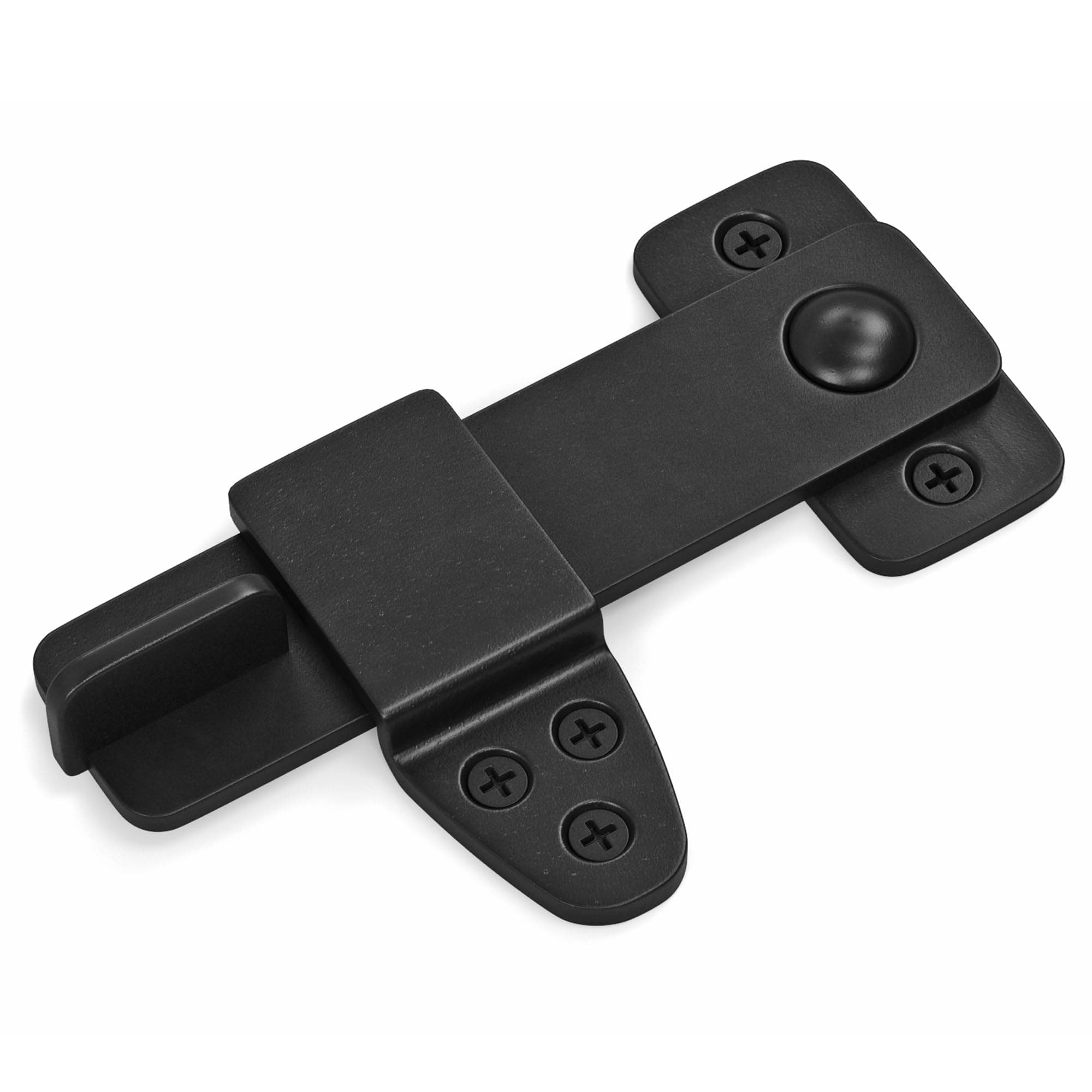 NordstrandSliding Barn Door Lock - Rustic Gate Latch for Cabinet Bar Closet Shed Cabin Garage - Black Wrought Cast Iron - Flip and Pull Hook Hardware Kit - Interior and Exterior Use