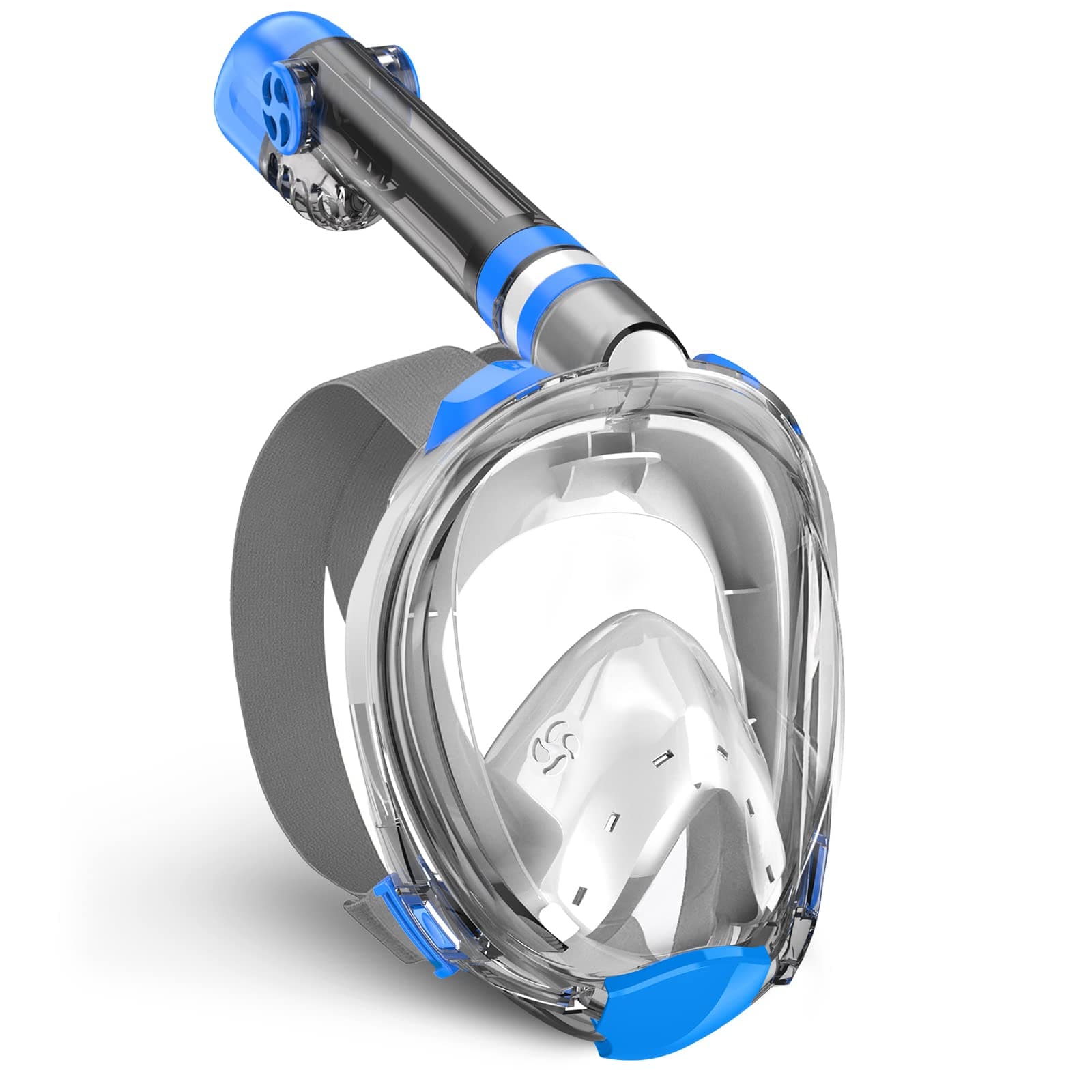 Full Face Snorkel Mask, Snorkeling Mask with Detachable Camera Mount,Panoramic 180° View Upgraded Dive Mask with Safety Breathing System,Dry Top Set Anti-Fog Anti-Leak for Adults and Kids