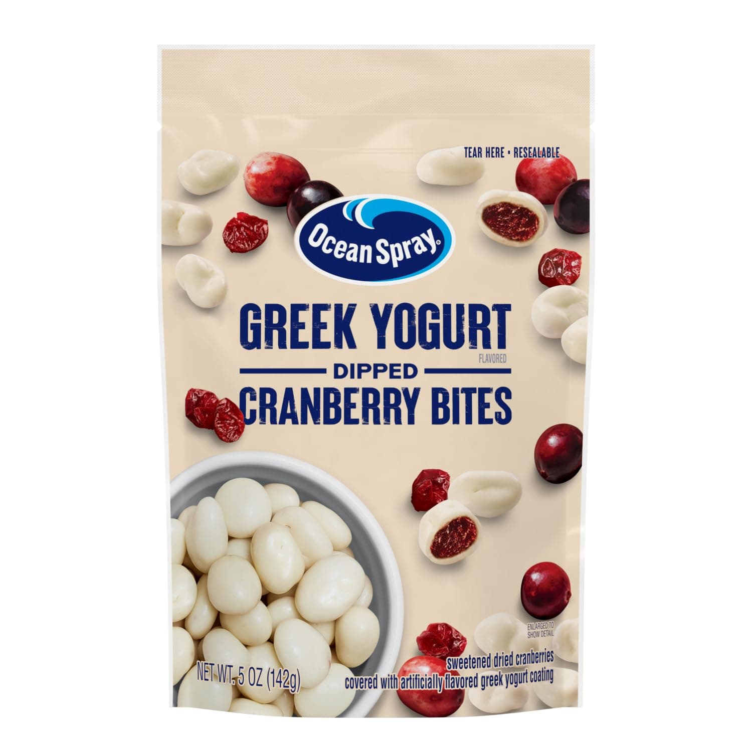 Greek Yogurt Covered Craisins, Greek Yogurt Flavored, Covered Cranberries, Dried Fruit, 5 Oz Pouch (Pack of 12)